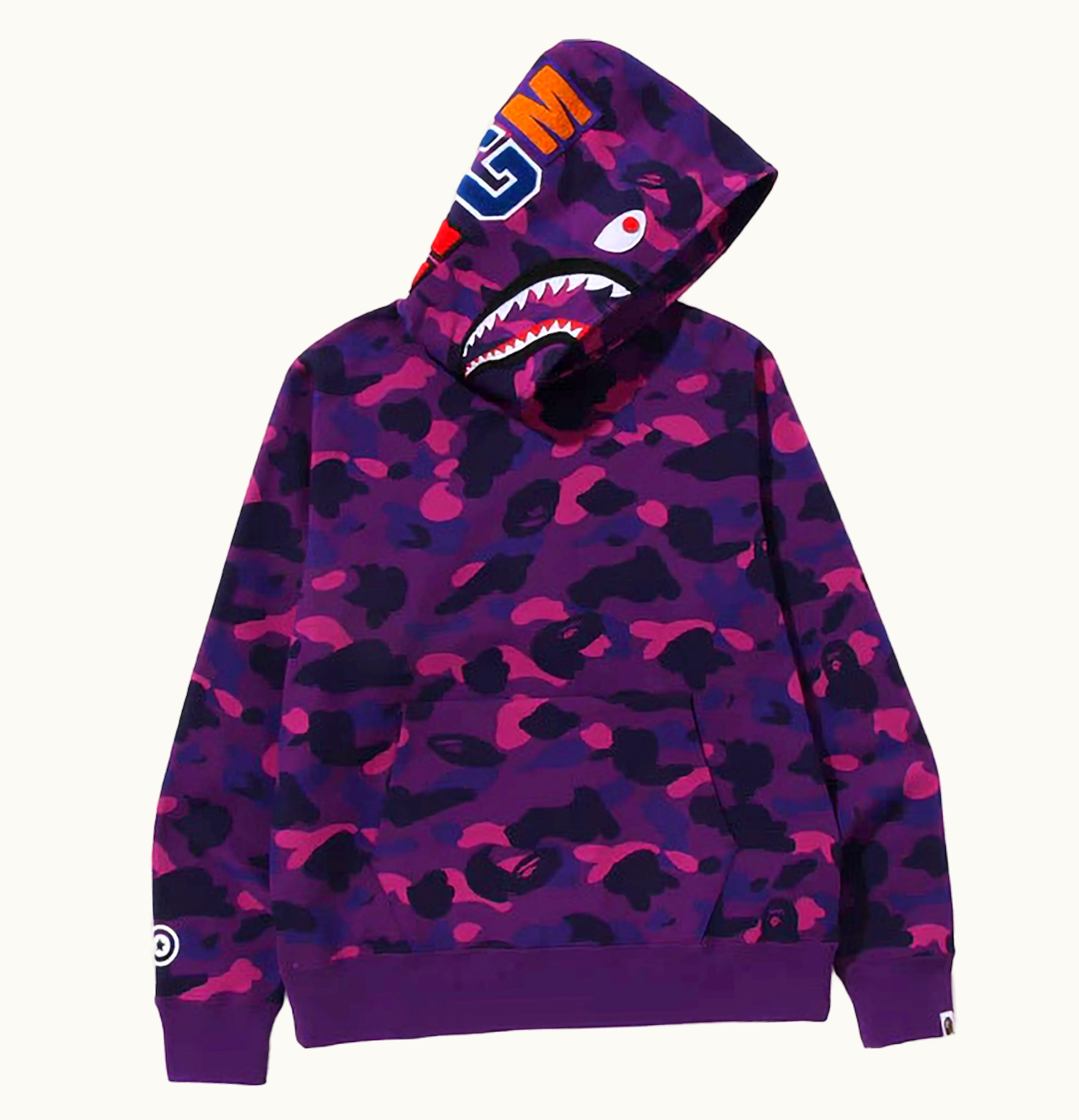 BAPE BAPE Color Camo Shark Pullover Hoodie Purple