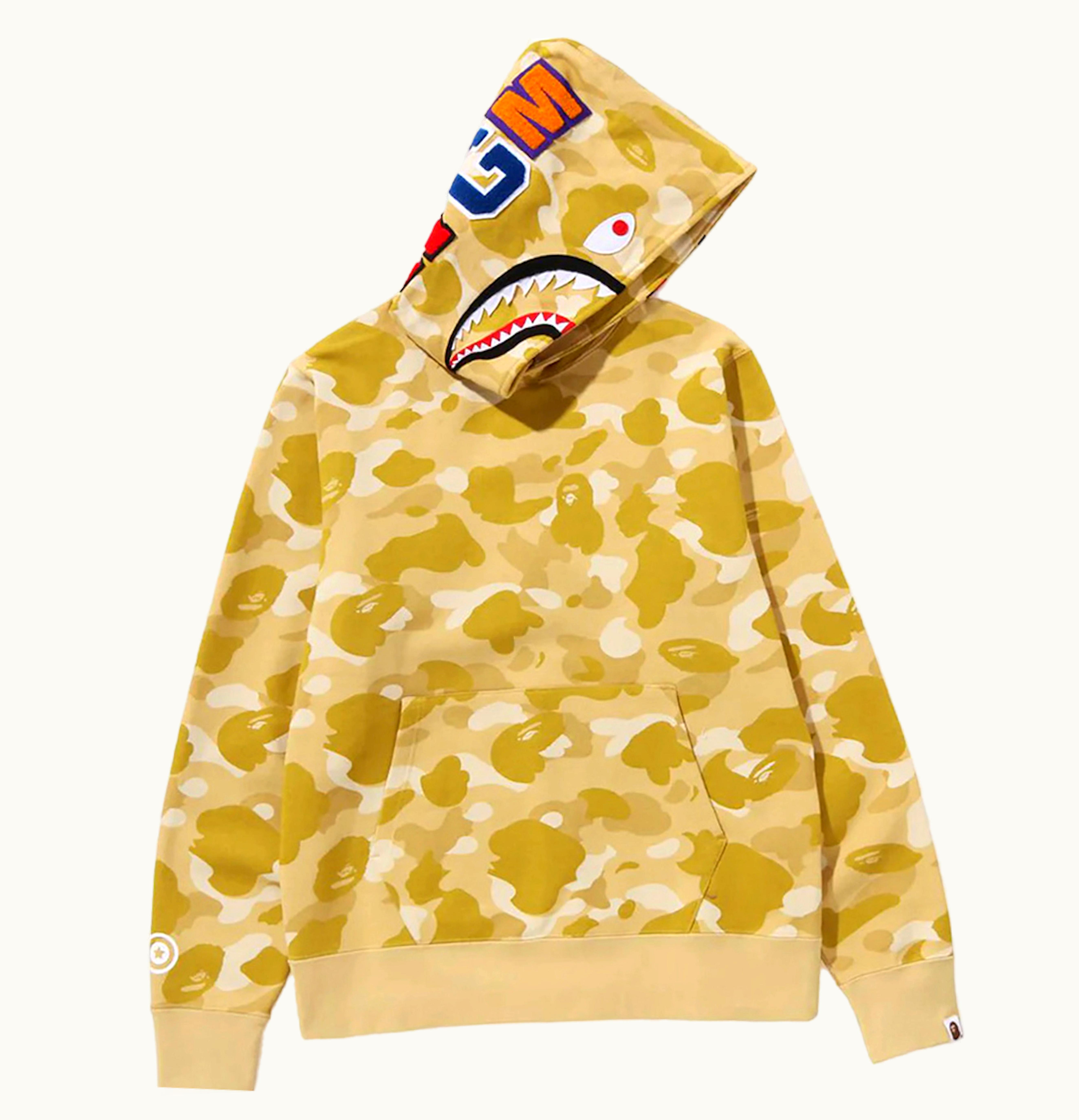 BAPE BAPE Color Camo Shark Pullover Hoodie Yellow