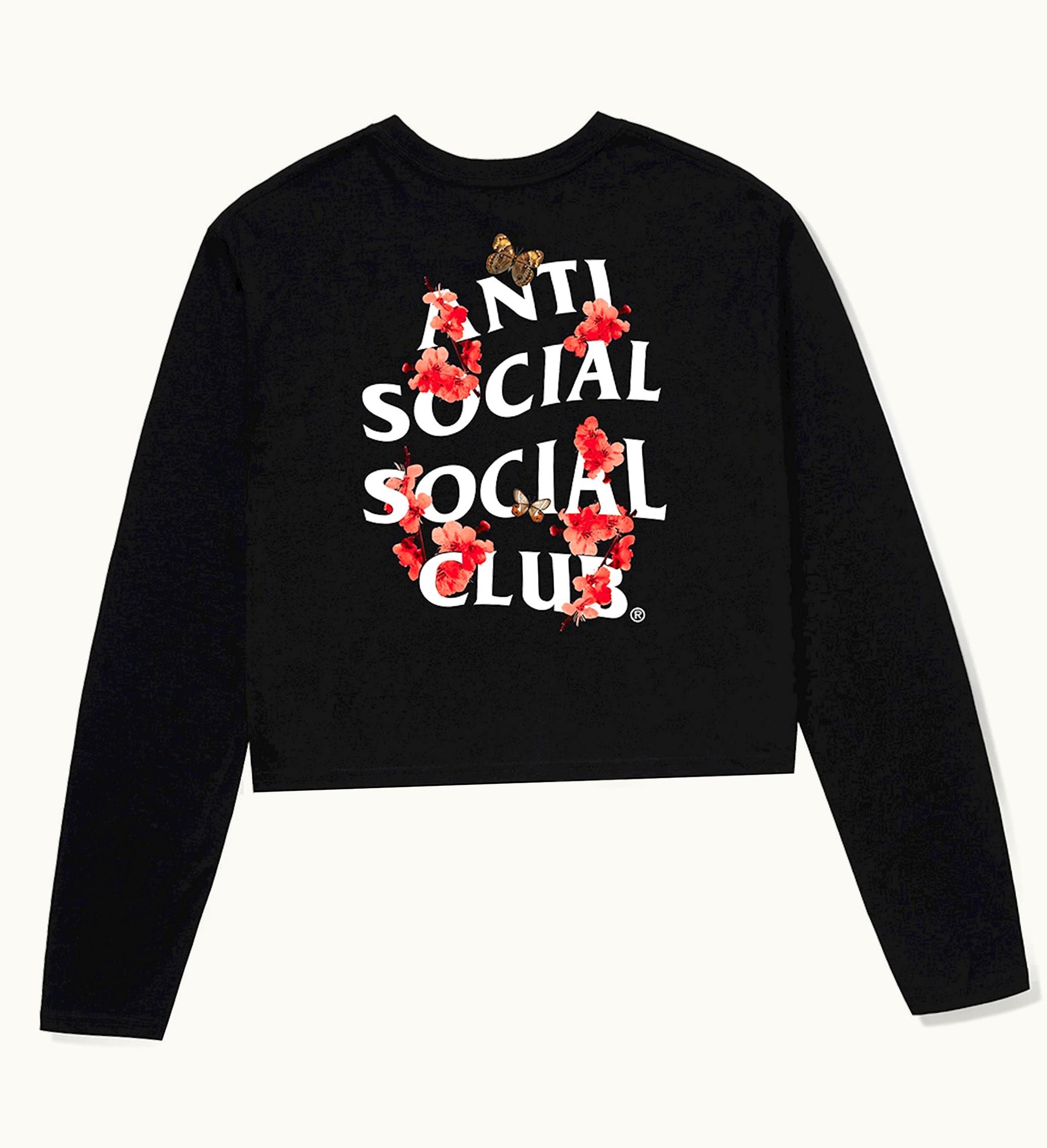 Anti Social Social Club Anti Social Social Club Kkotch Womens Crop Ls Tee Black