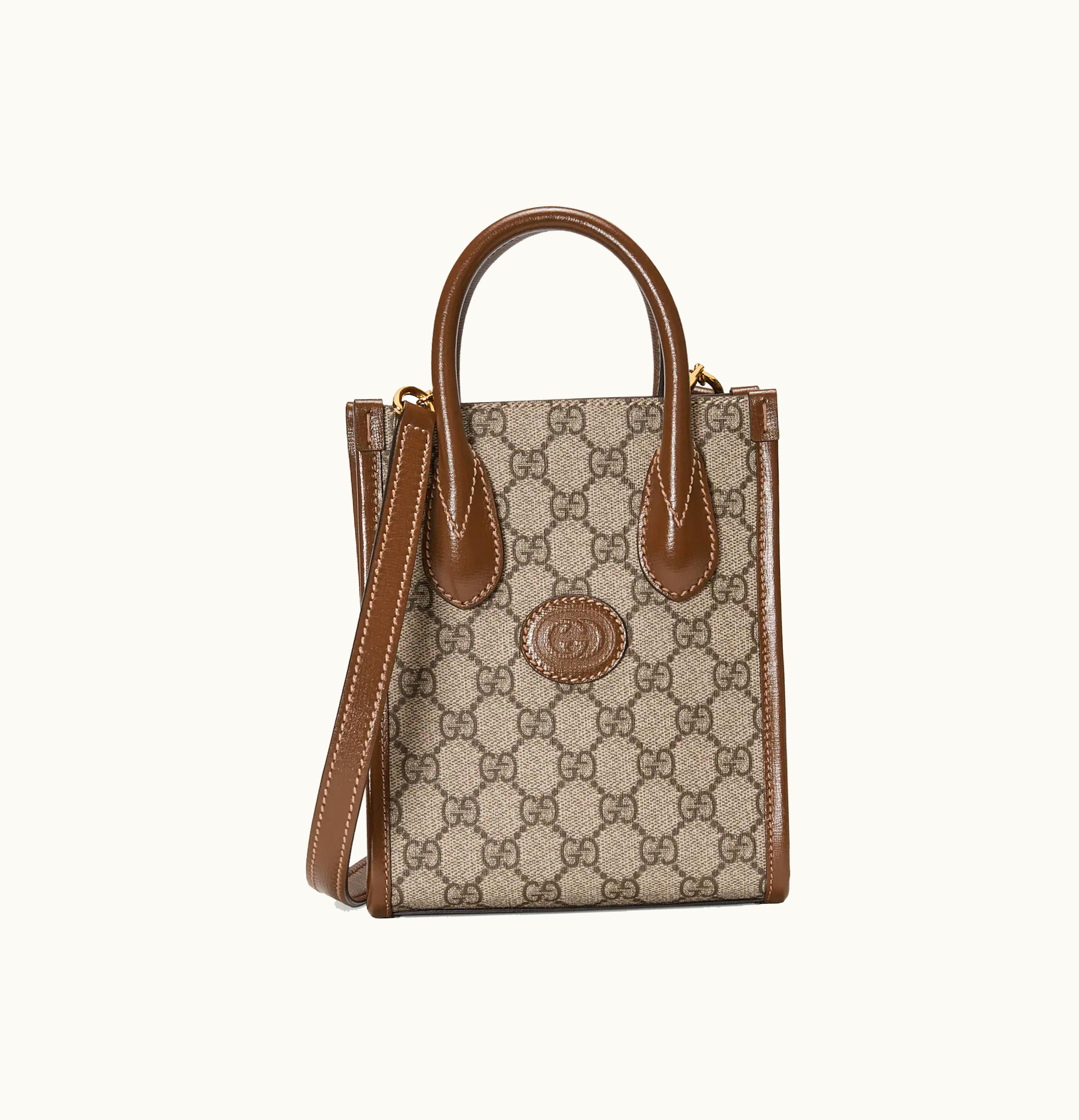 Gucci Gucci Mini Tote Bag with Interlocking G Beige Ebony