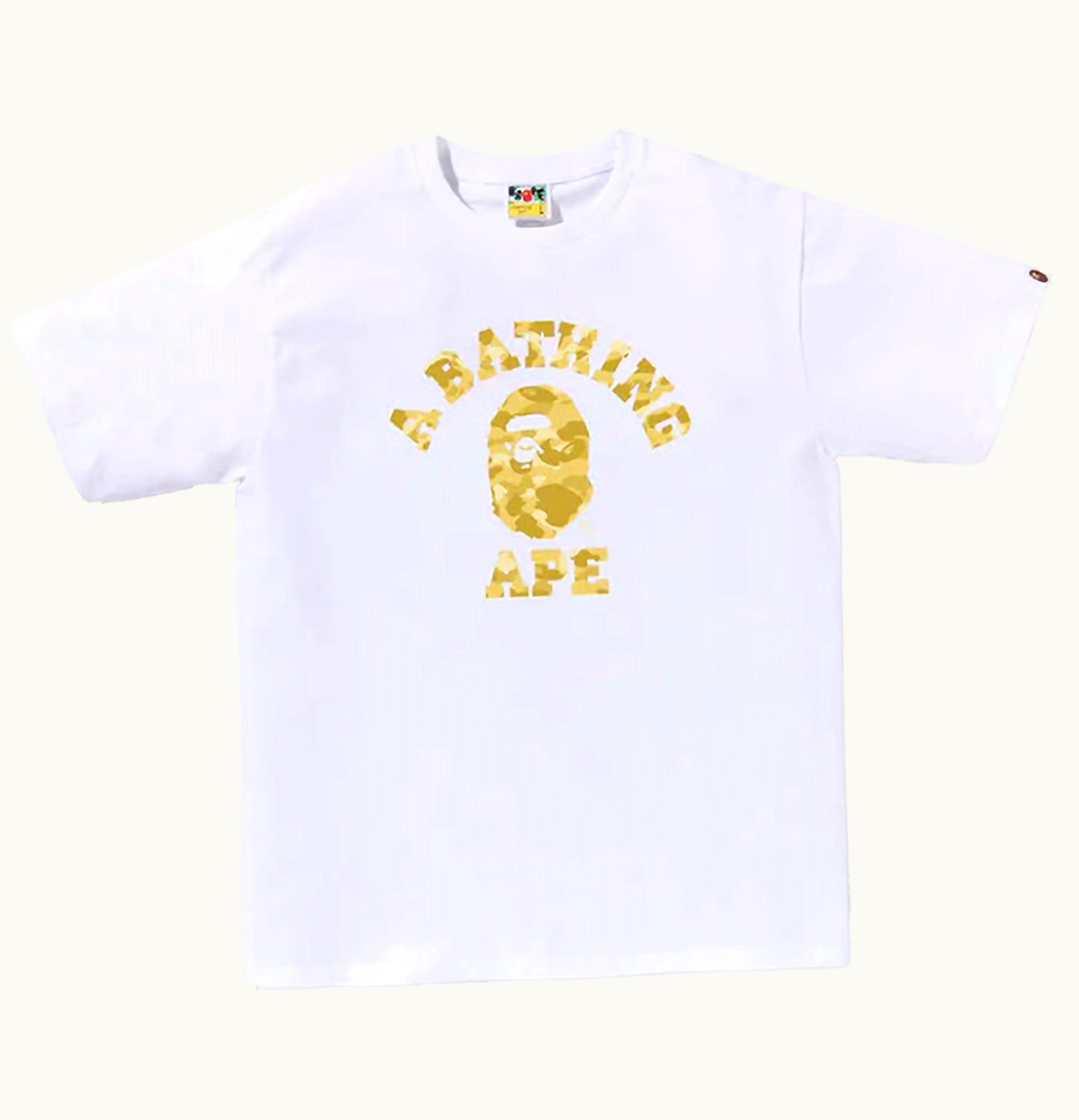 BAPE BAPE Color Camo College Tee SS24 White Yellow