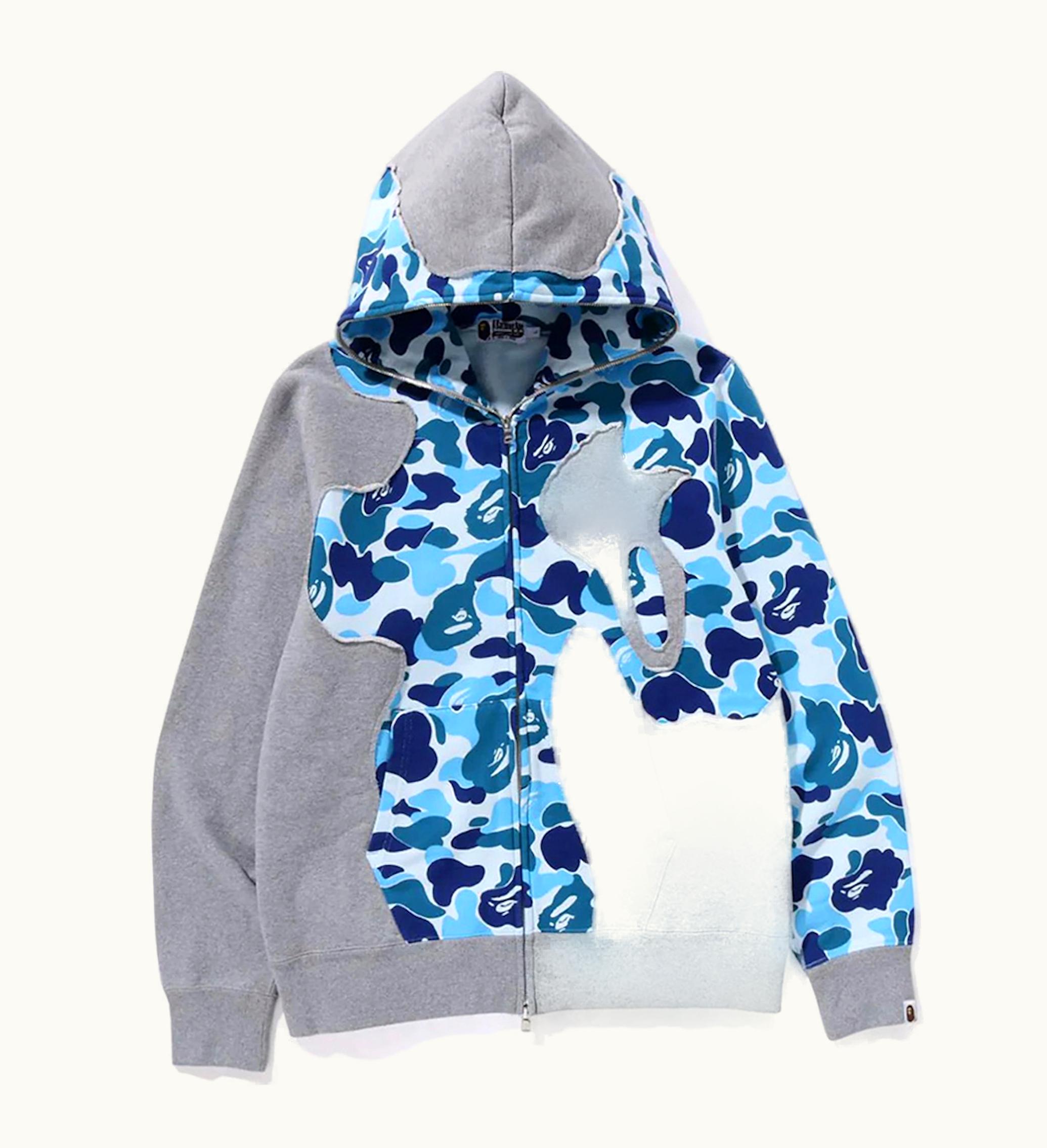 BAPE BAPE Abc Camo Patchwork Full Zip Hoodie Blue