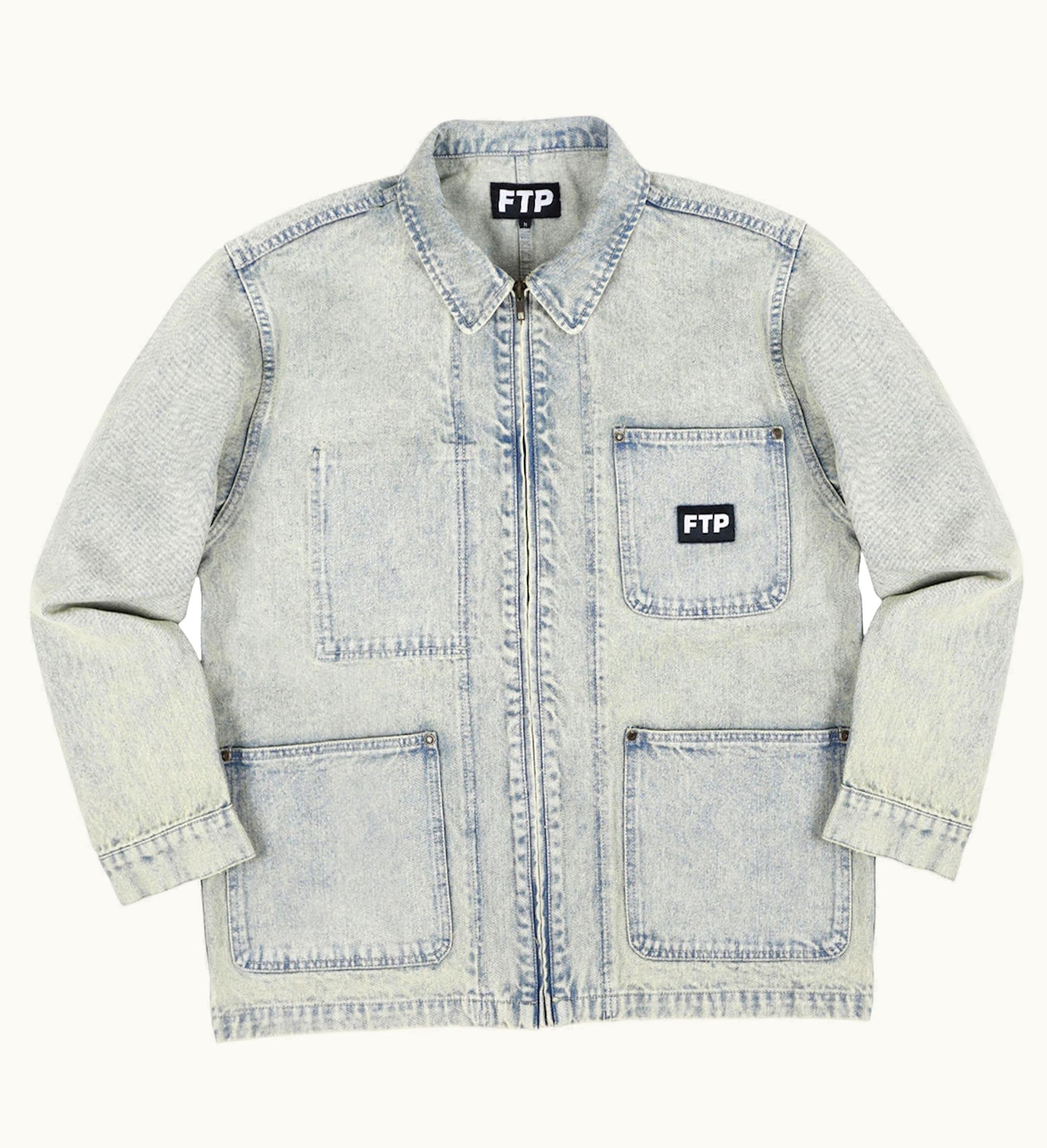 FTP FTP Frayed Denim Logo Chore Jacket Dirt Wash