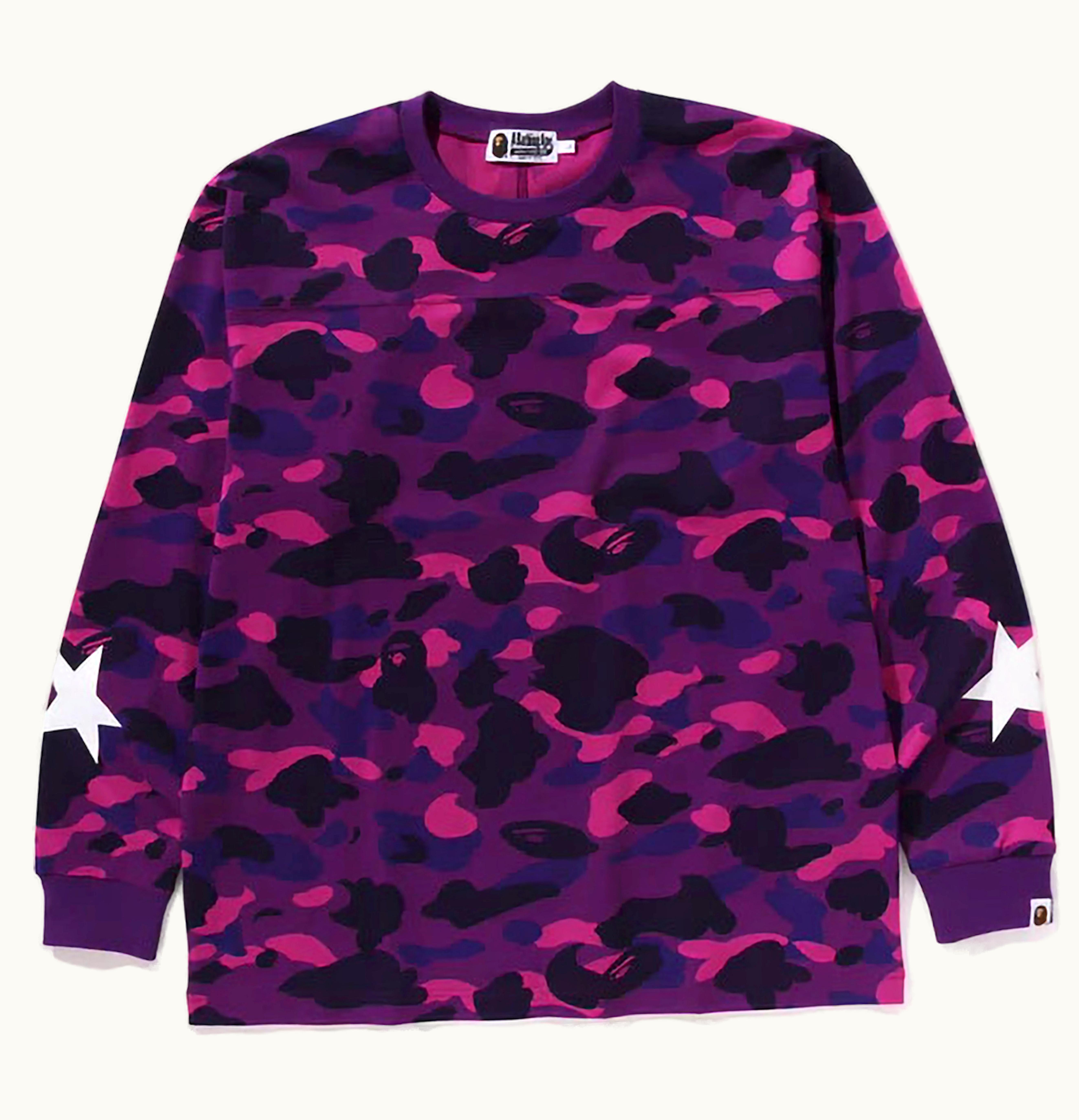 BAPE BAPE Color Camo Relaxed Fit L S Tee Purple