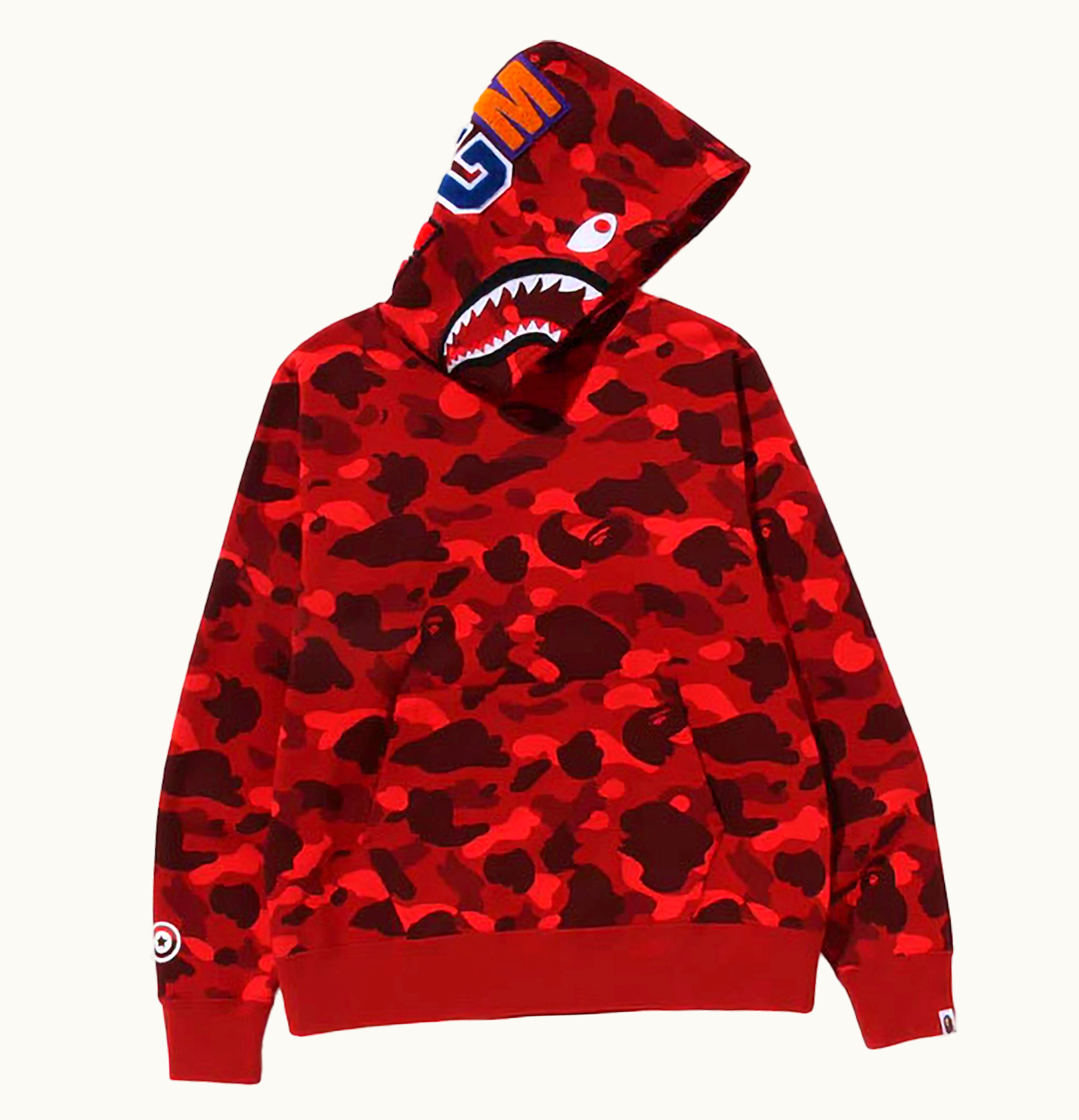 BAPE BAPE Color Camo Shark Pullover Hoodie Red