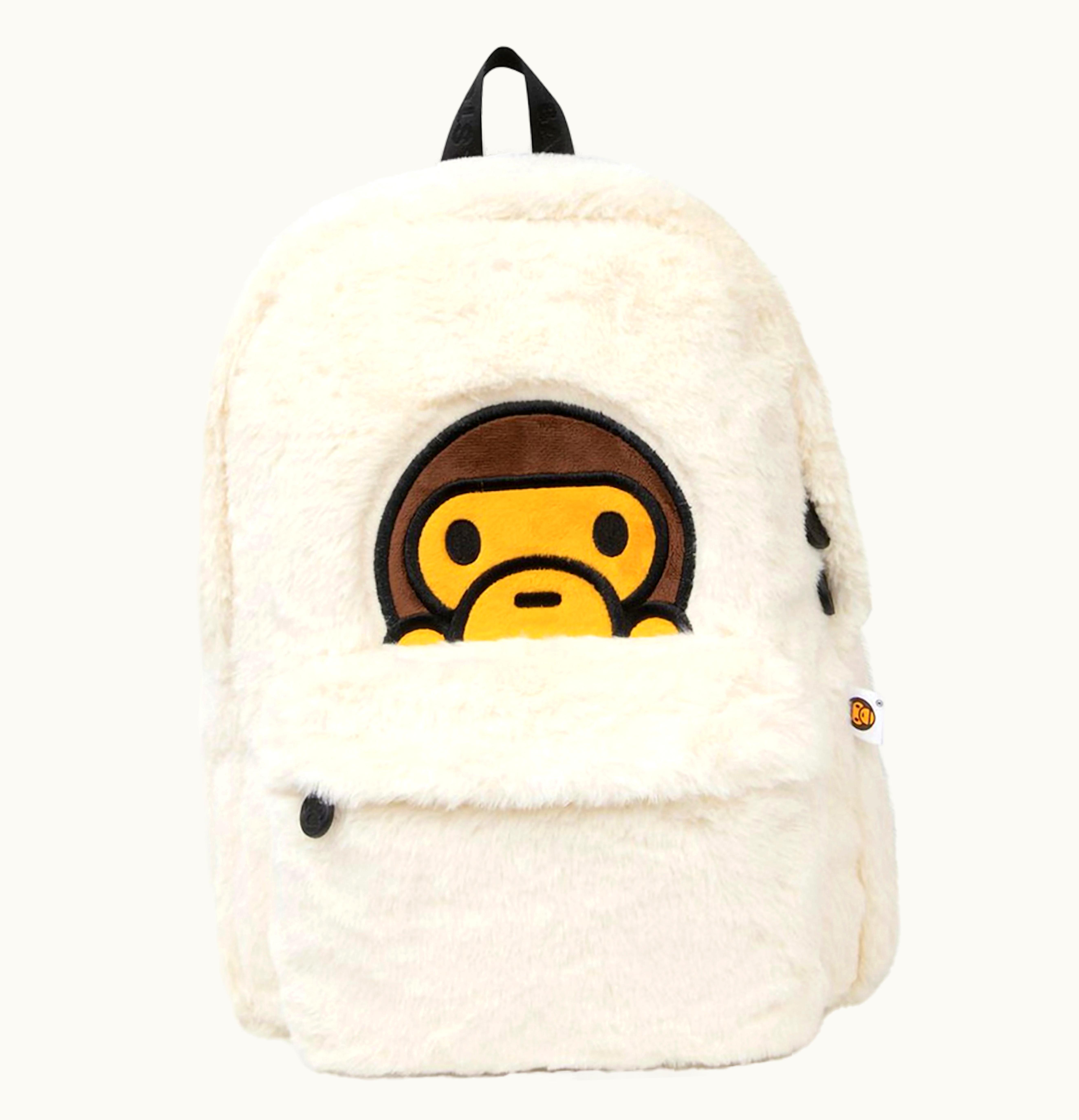 BAPE BAPE Baby Milo Fur Backpack Ivory