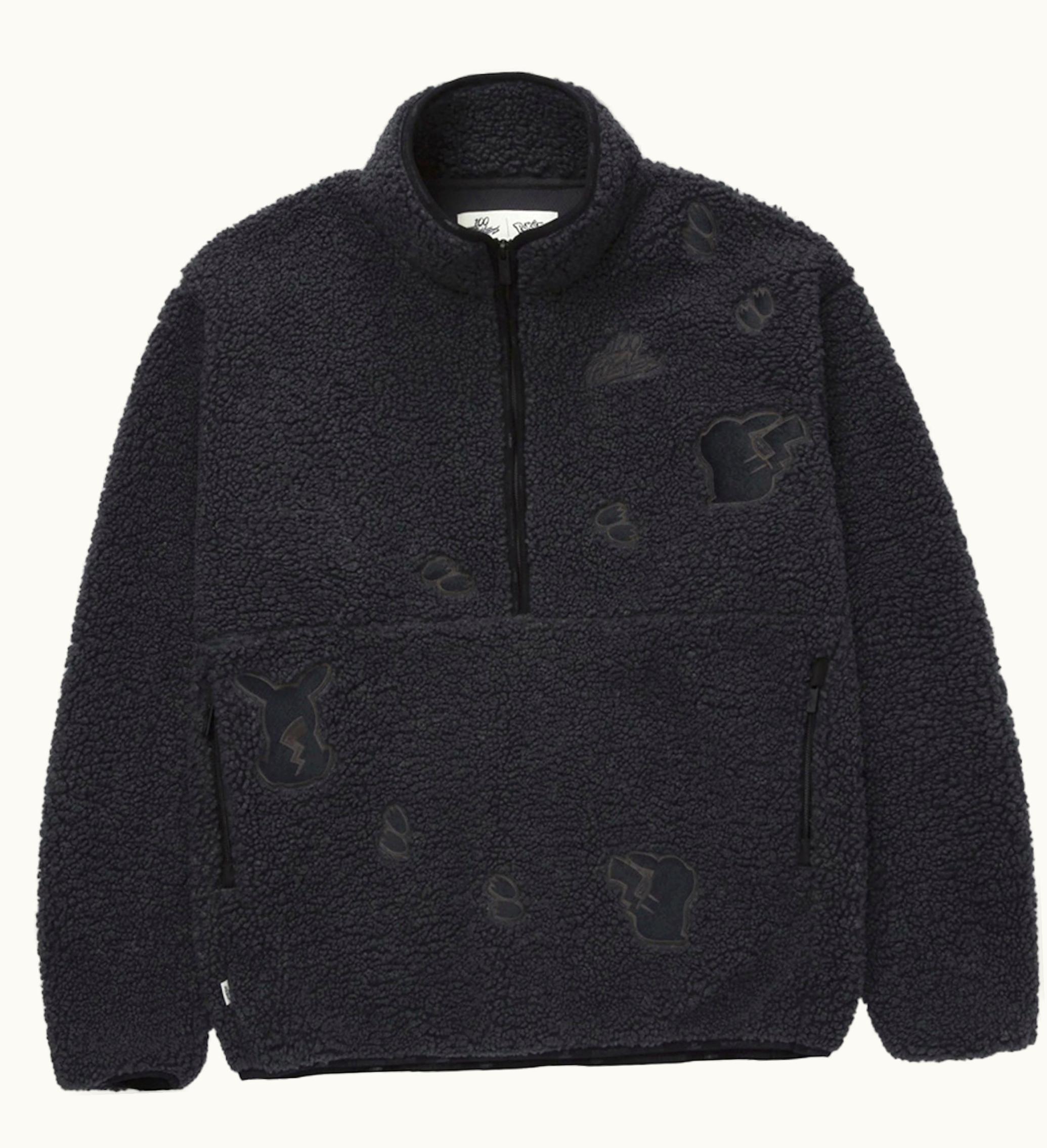 100 Thieves 100 Thieves X Pokemon Pikachu Sherpa Fleece Jacket Grey