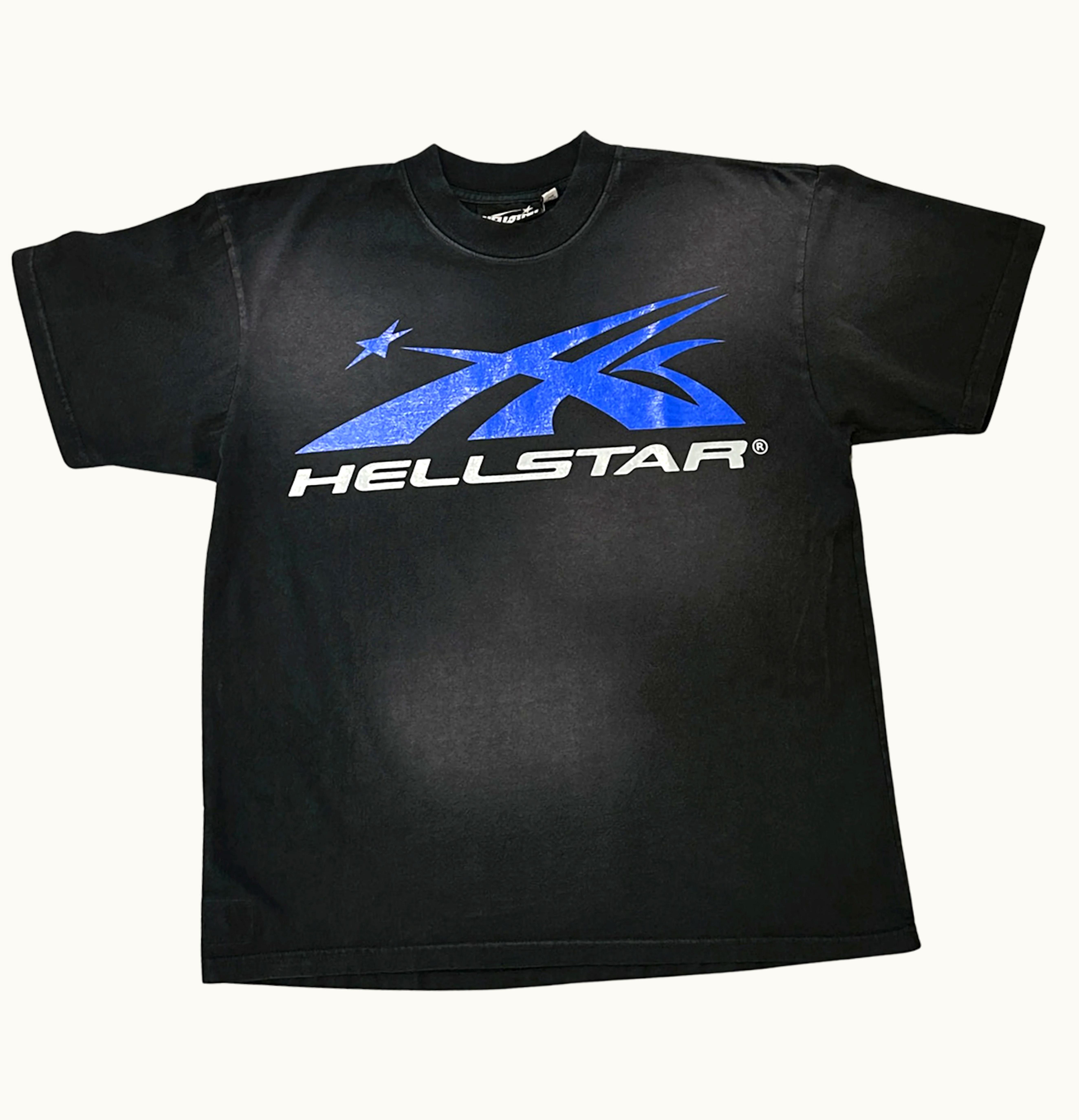 Hellstar Hellstar Gel Sport Logo Black Blue T Shirt Black Blue