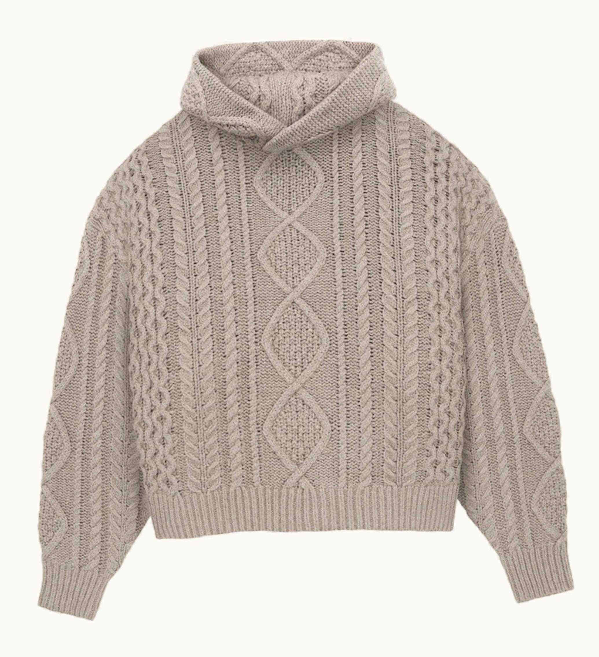 Fear of God Fear Of God Essentials Cable Knit Hoodie Core Heather