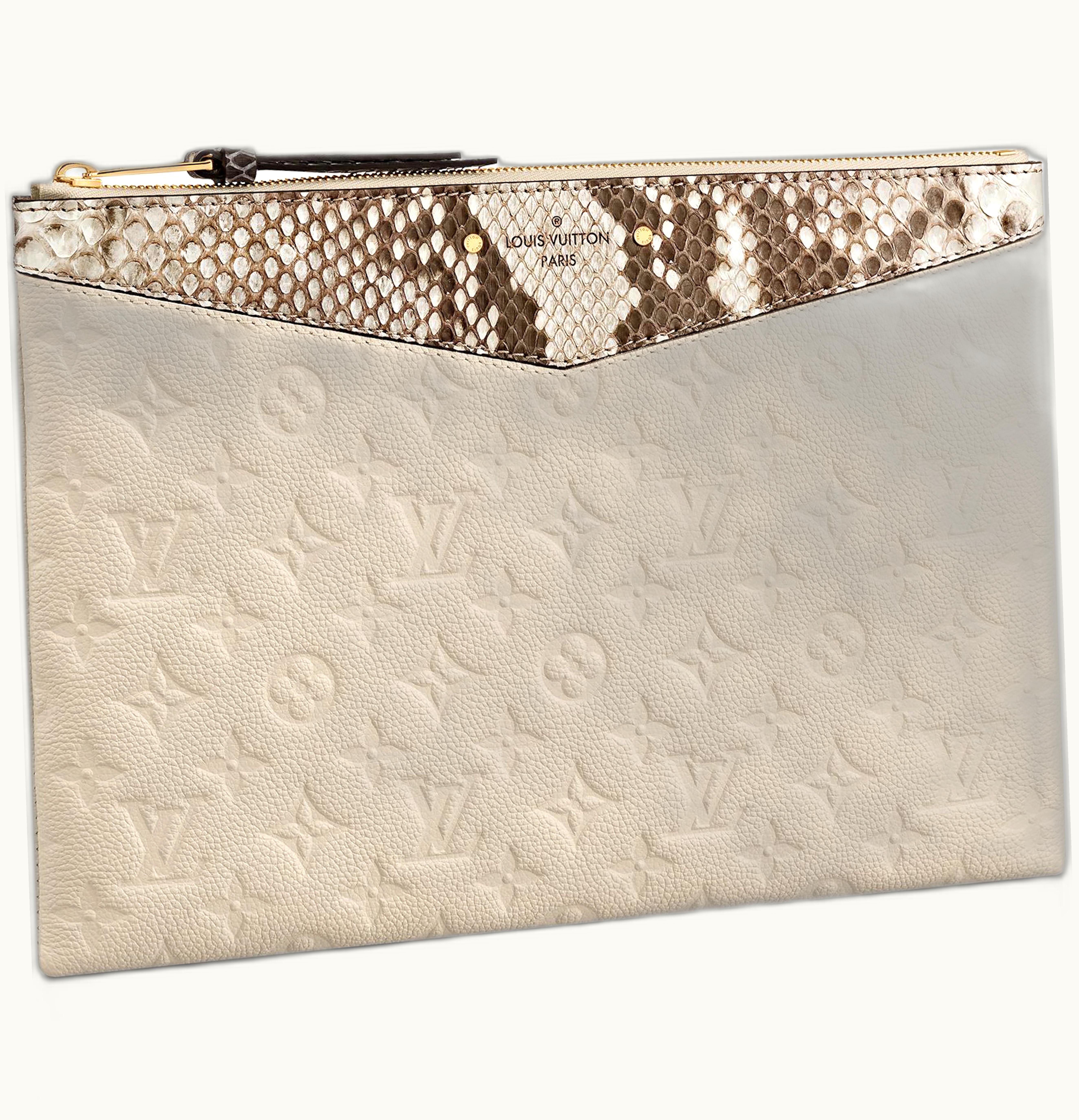 Louis Vuitton Louis Vuitton Daily Pouch Monogram Empreinte Python Creme Beige