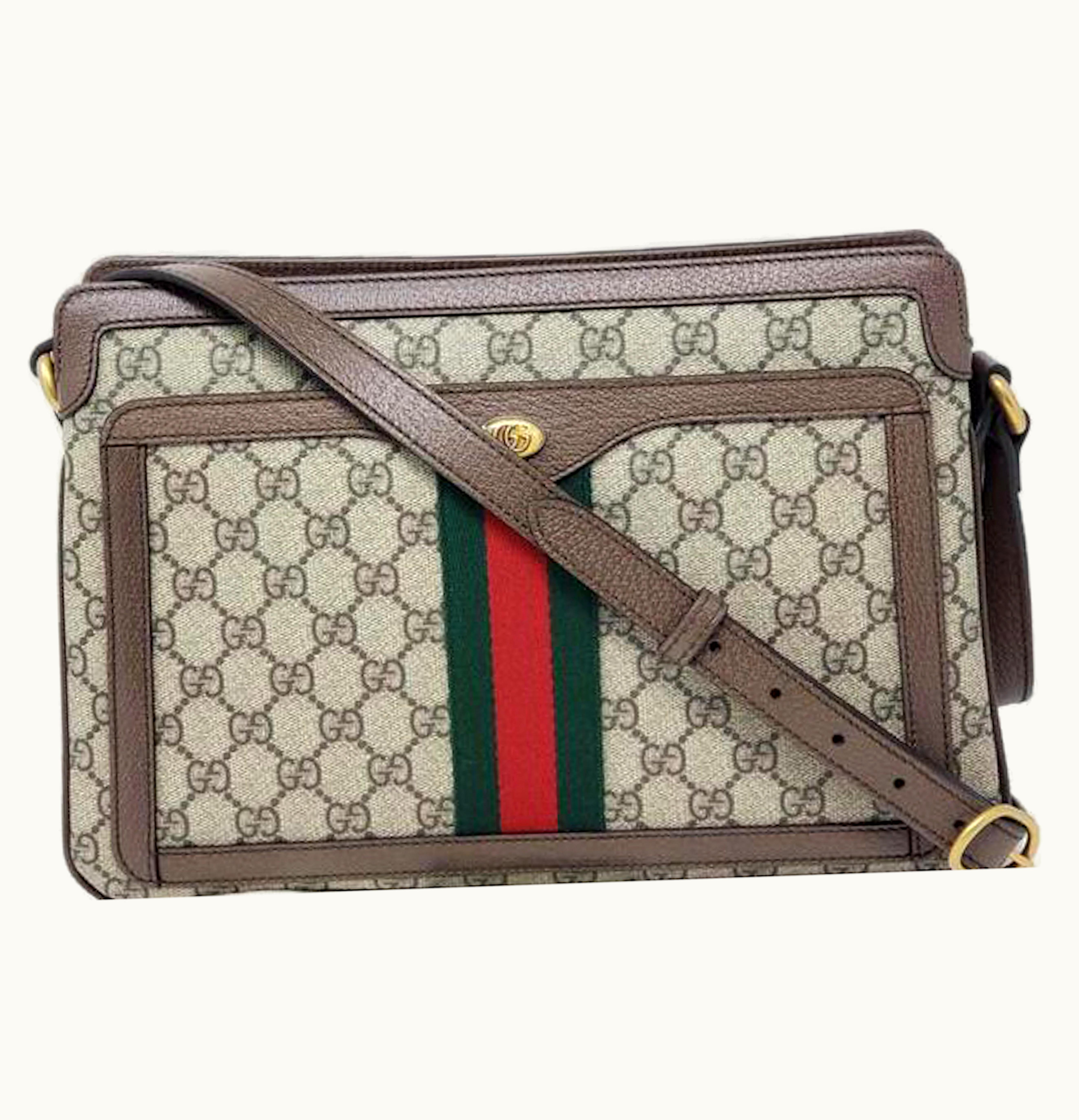 Gucci Gucci Ophidia GG Canvas Crossbody Medium Beige Ebony
