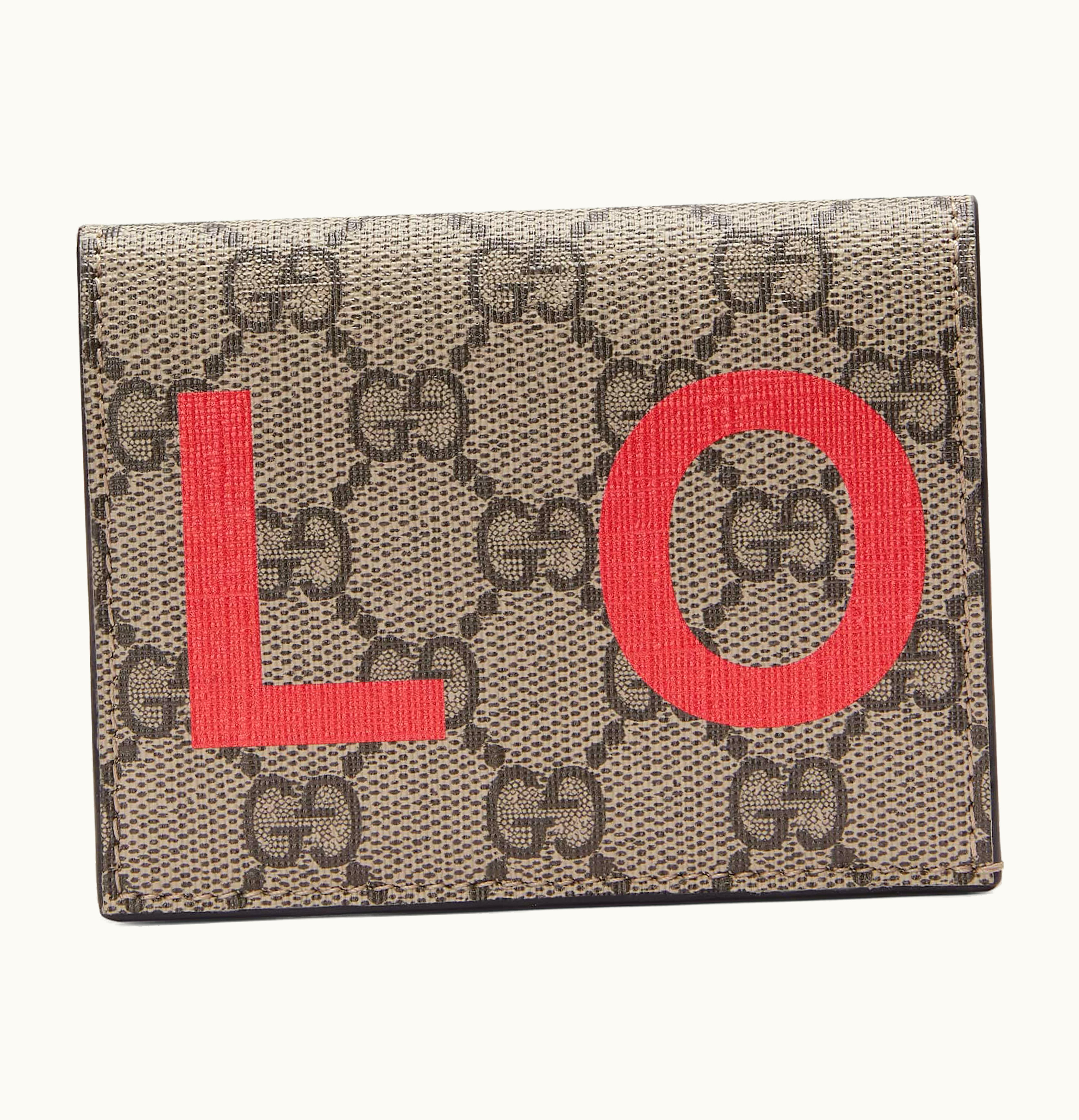 Gucci Gucci Valentines Day Card Case GG Supreme Beige Ebony