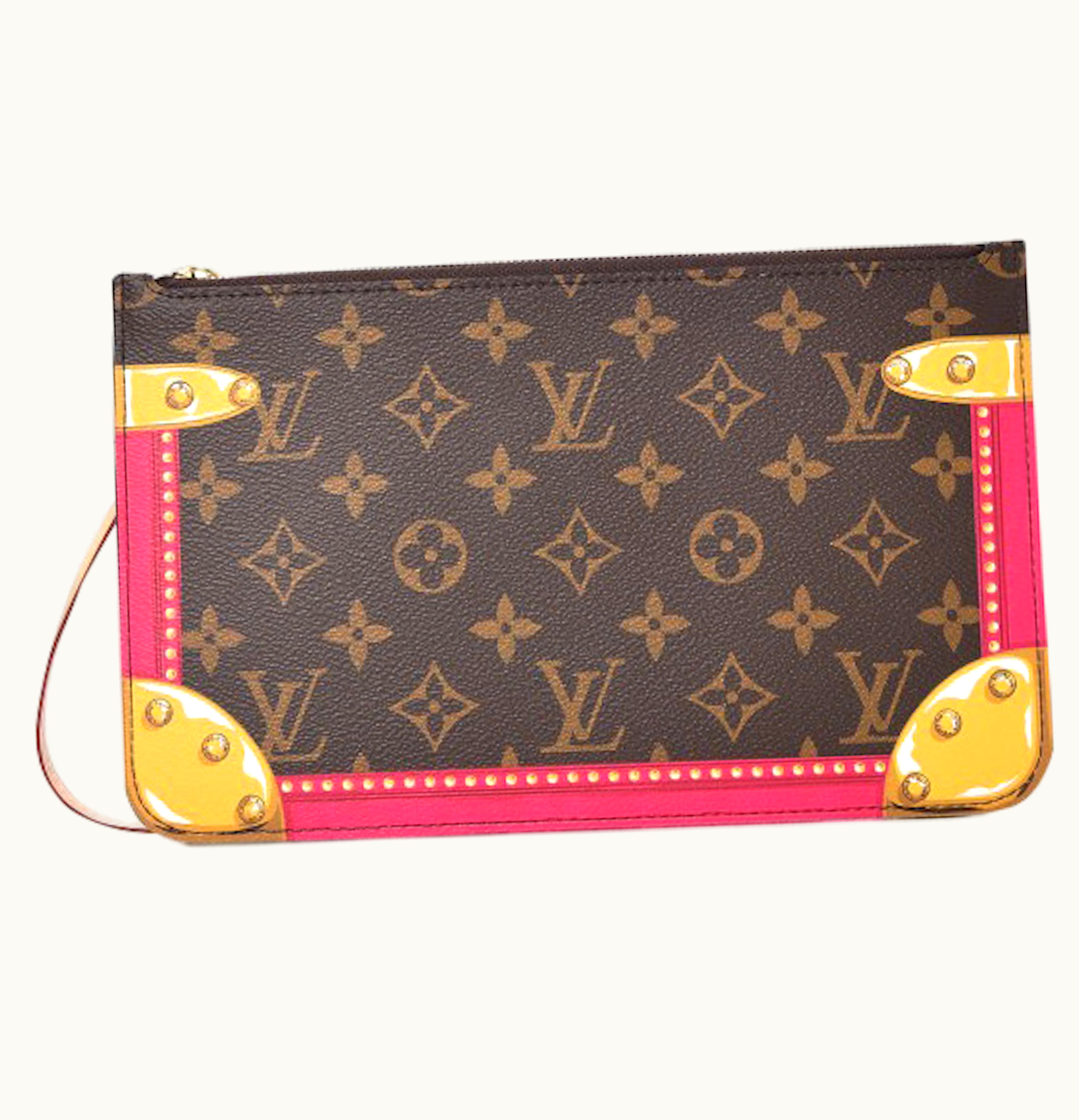 Louis Vuitton Louis Vuitton Pochette Monogram Tromp Loeil Screen MM Pink Beige Lining