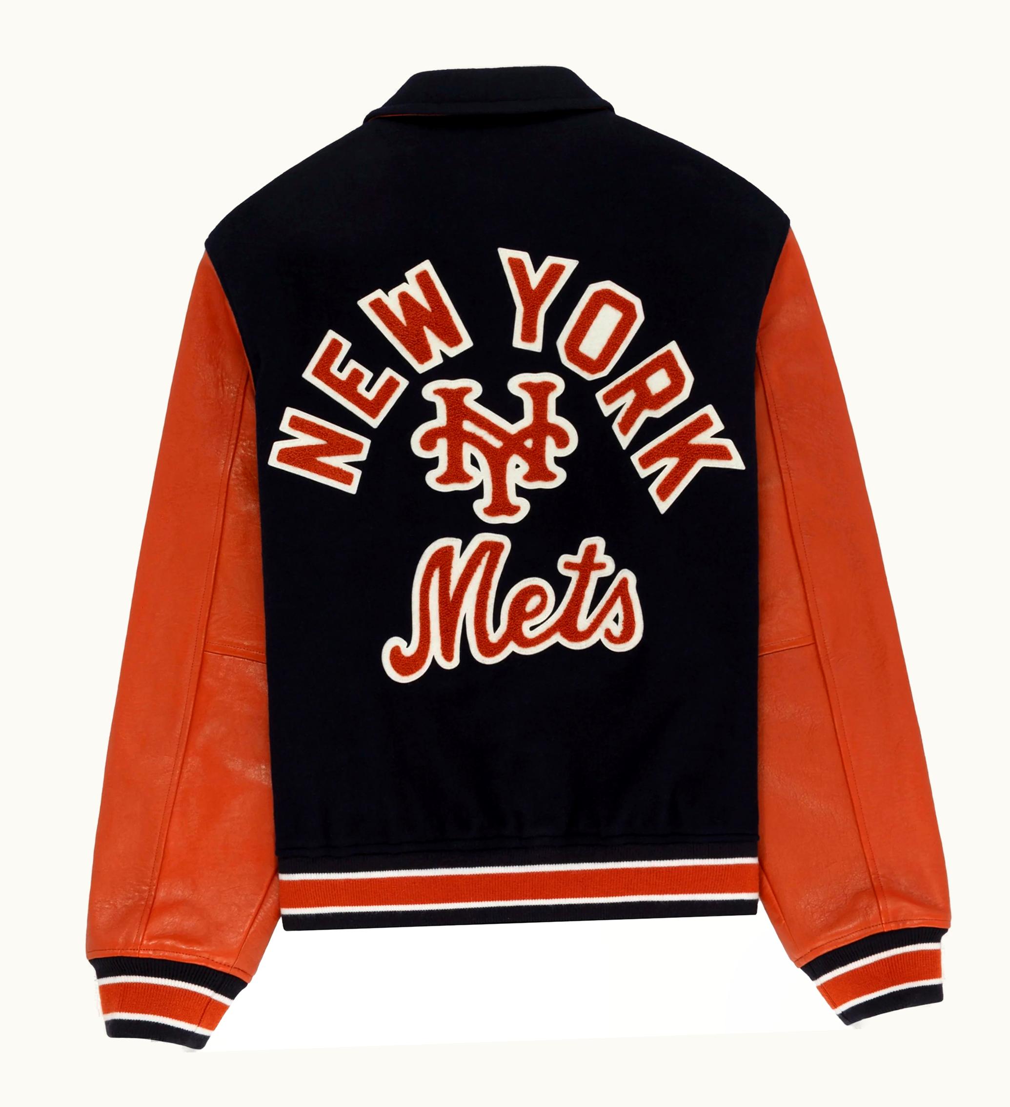 Aime Leon Dore Aime Leon Dore X New York Mets Varsity Jacket Navy Orange