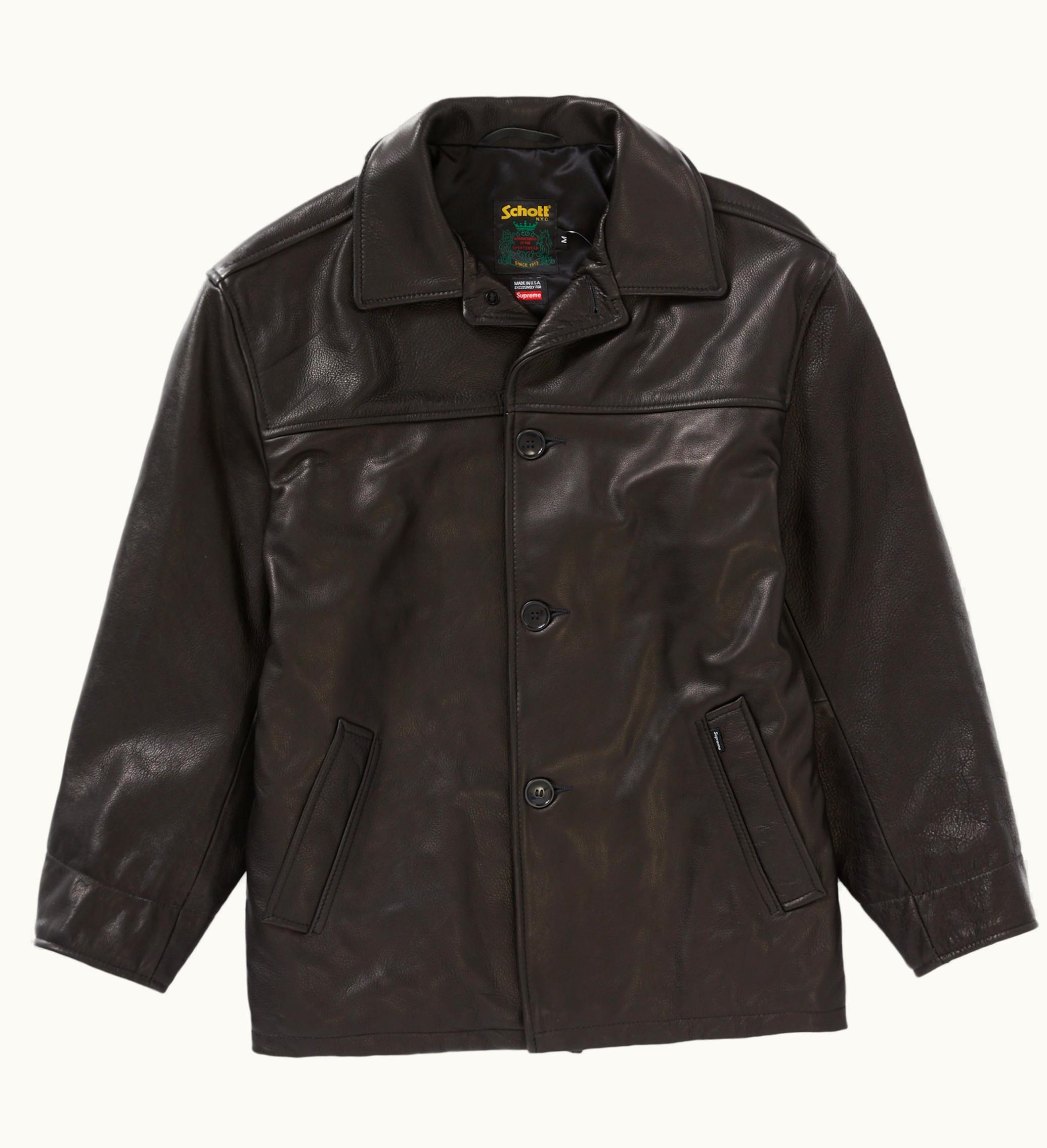 Supreme Supreme Schott Leather Car Coat Black