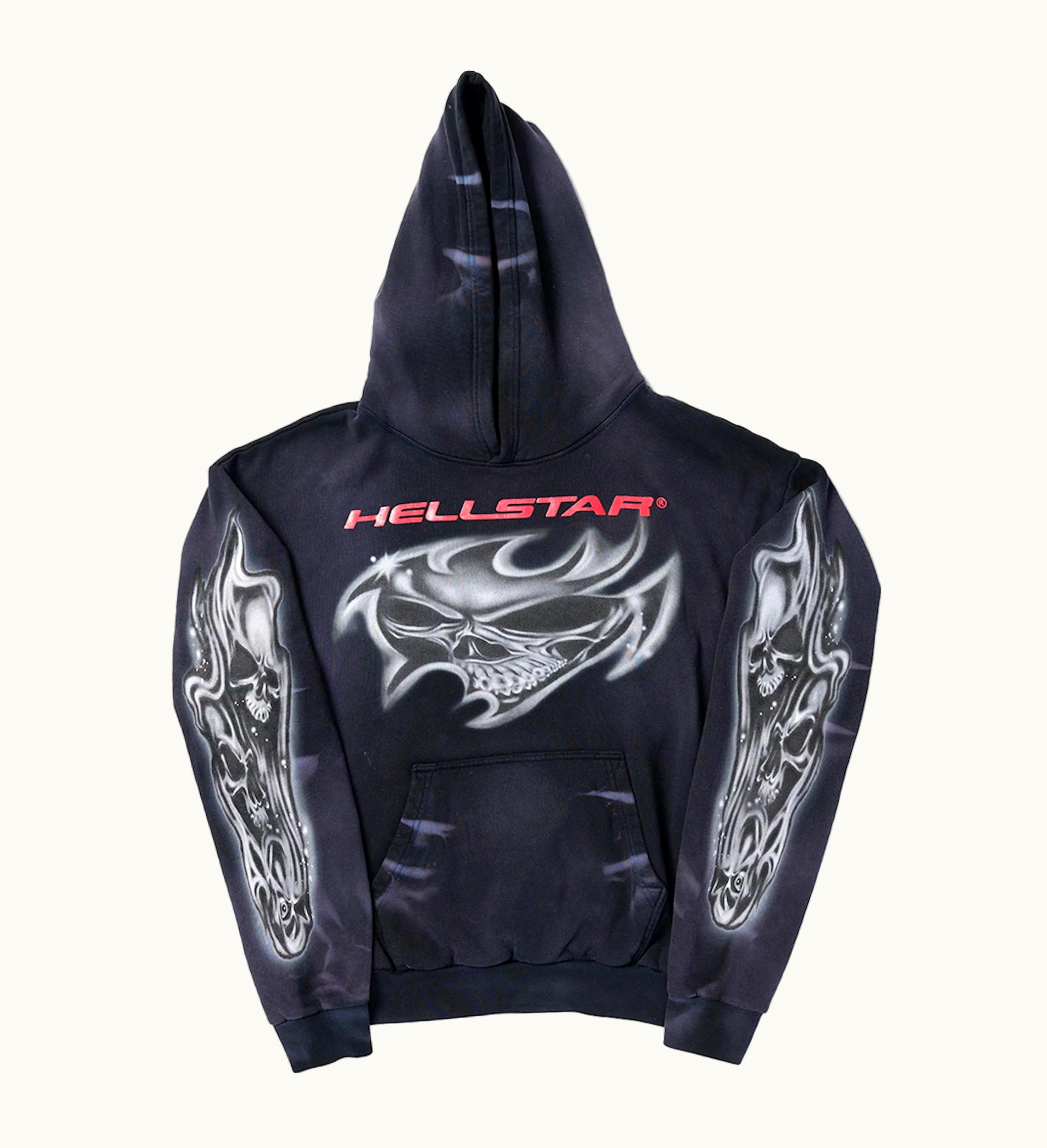 Hellstar Hellstar Airbrushed Skull Hoodie Black