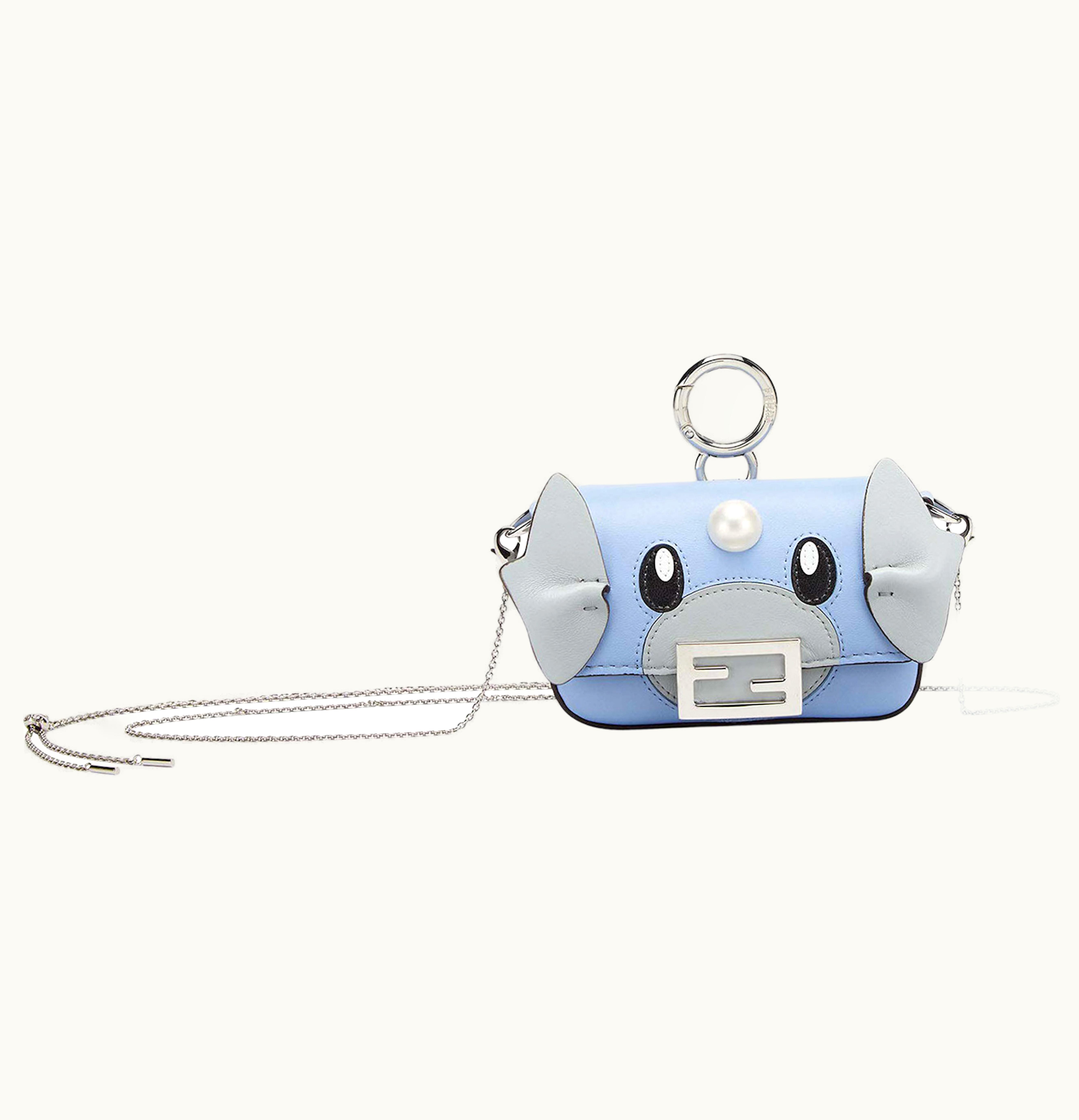 Fendi Fendi X FRGMT X Pokemon Nappa Leather Charm Nano Baguette Charm Light Blue