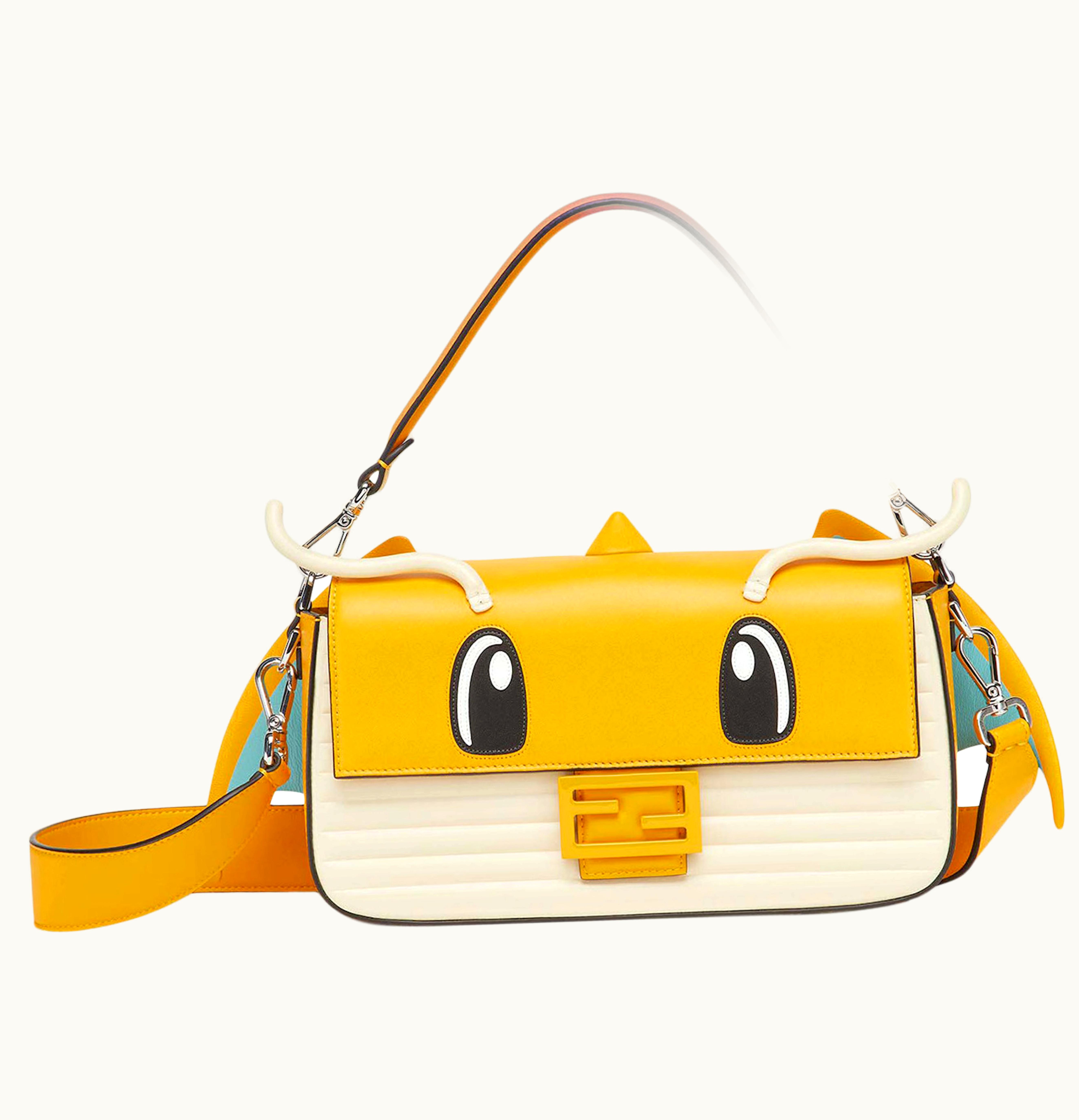 Fendi Fendi X FRGMT X Pokemon Nappa Leather Bag Baguette Yellow