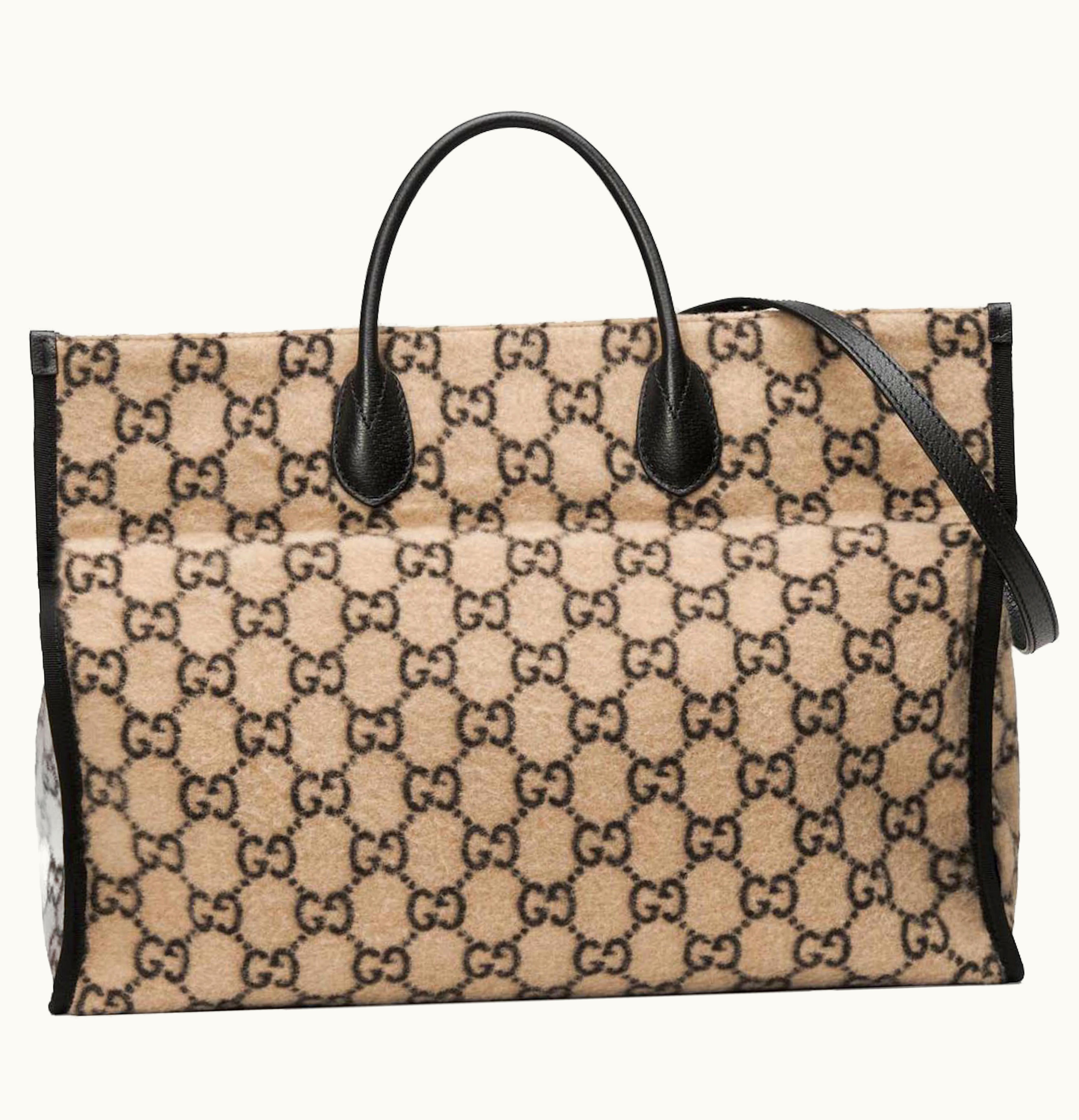 Gucci Gucci Tote GG Wool Beige Ebony