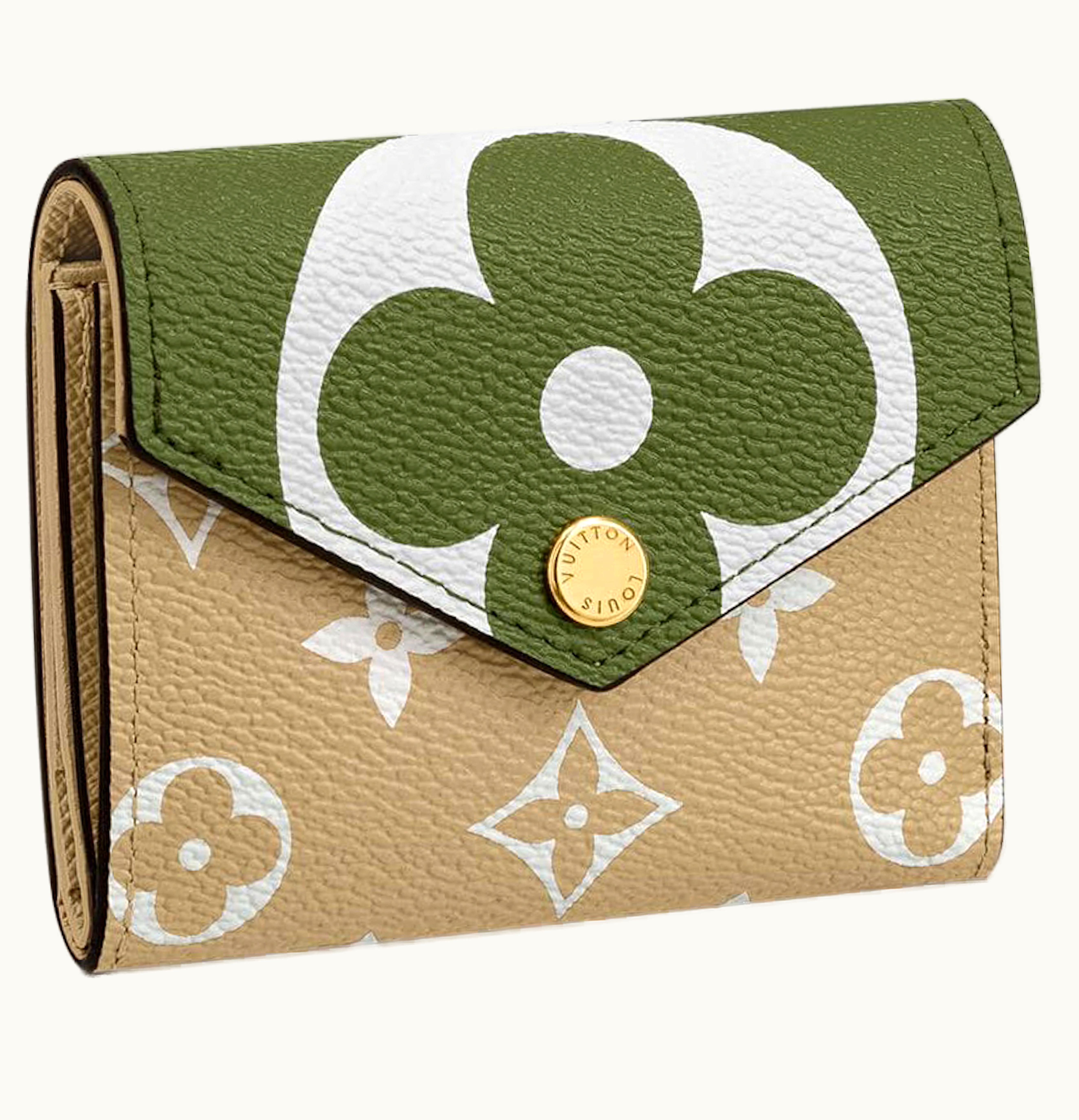 Louis Vuitton Louis Vuitton Zoe Wallet Giant Monogram Khaki Green Beige