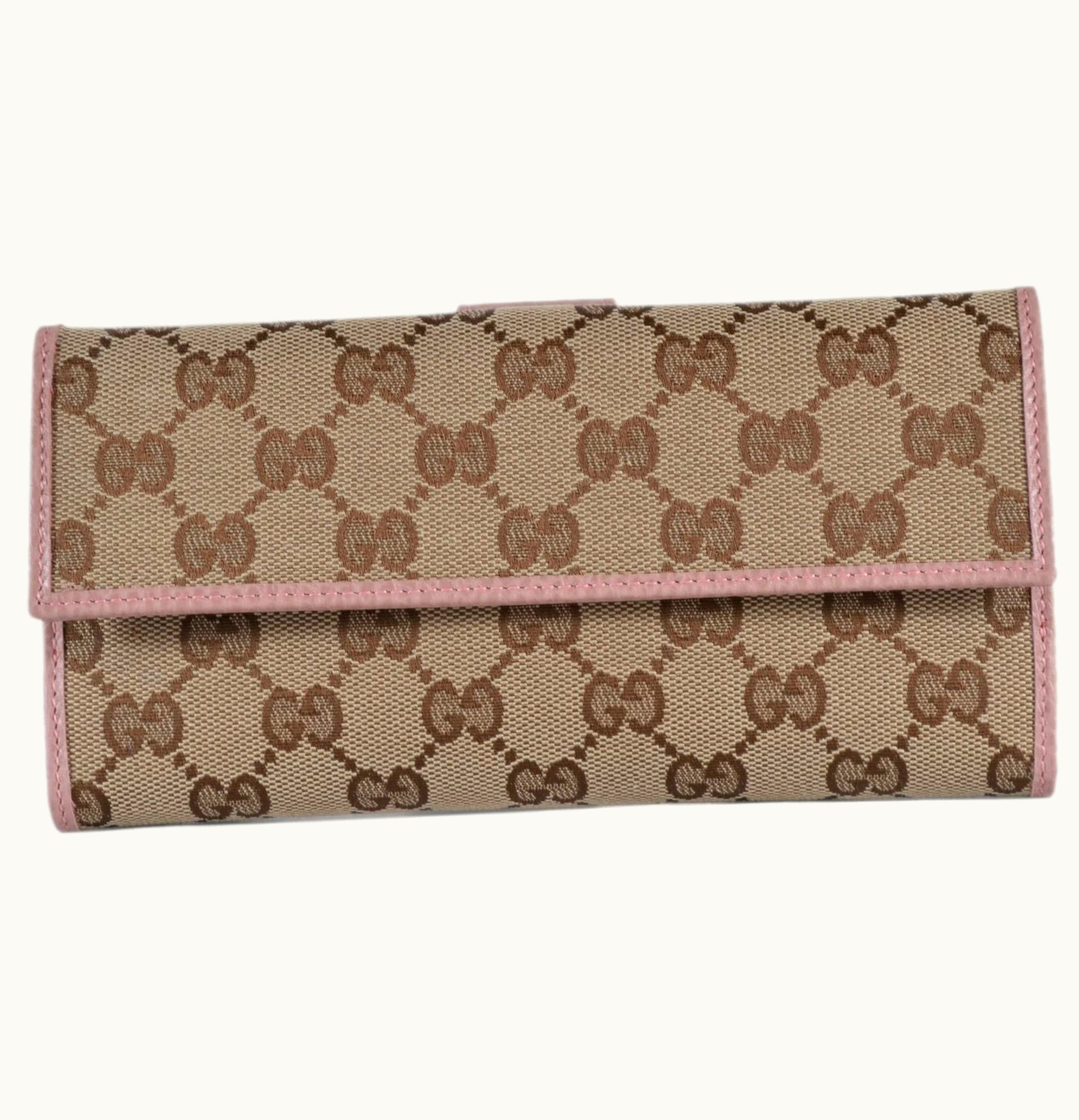 Gucci Gucci Continental Wallet GG Supreme Beige Pink