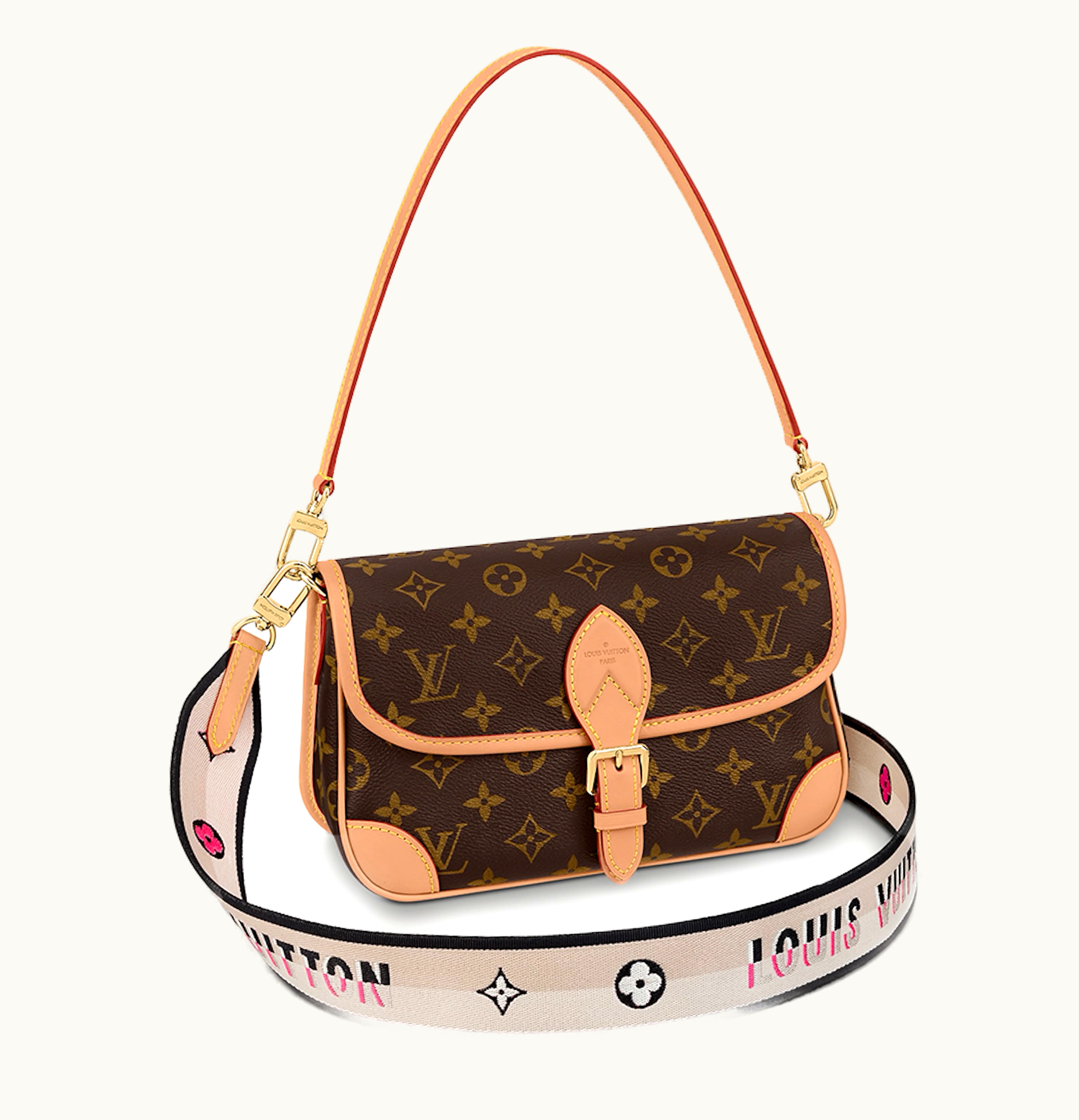 Louis Vuitton Louis Vuitton Diane Satchel Monogram Brown Beige Multi