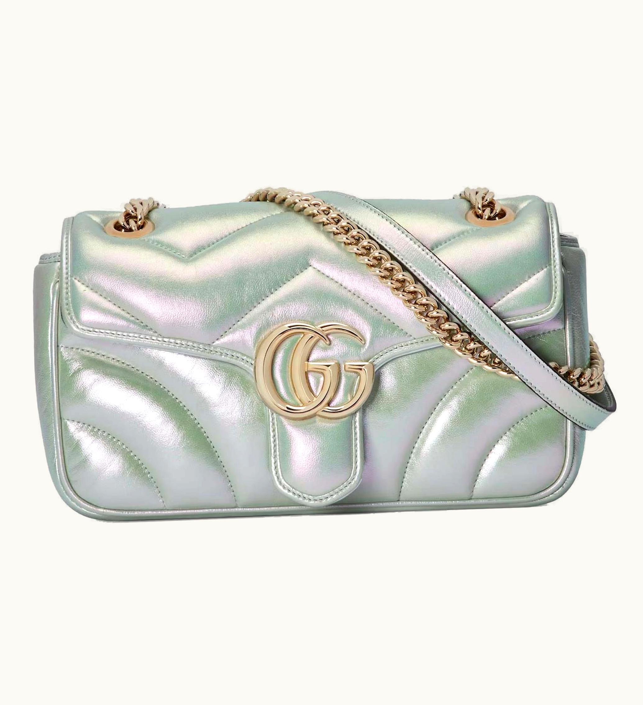 Gucci Gucci GG Marmont Small Shoulder Bag Green Iridescent