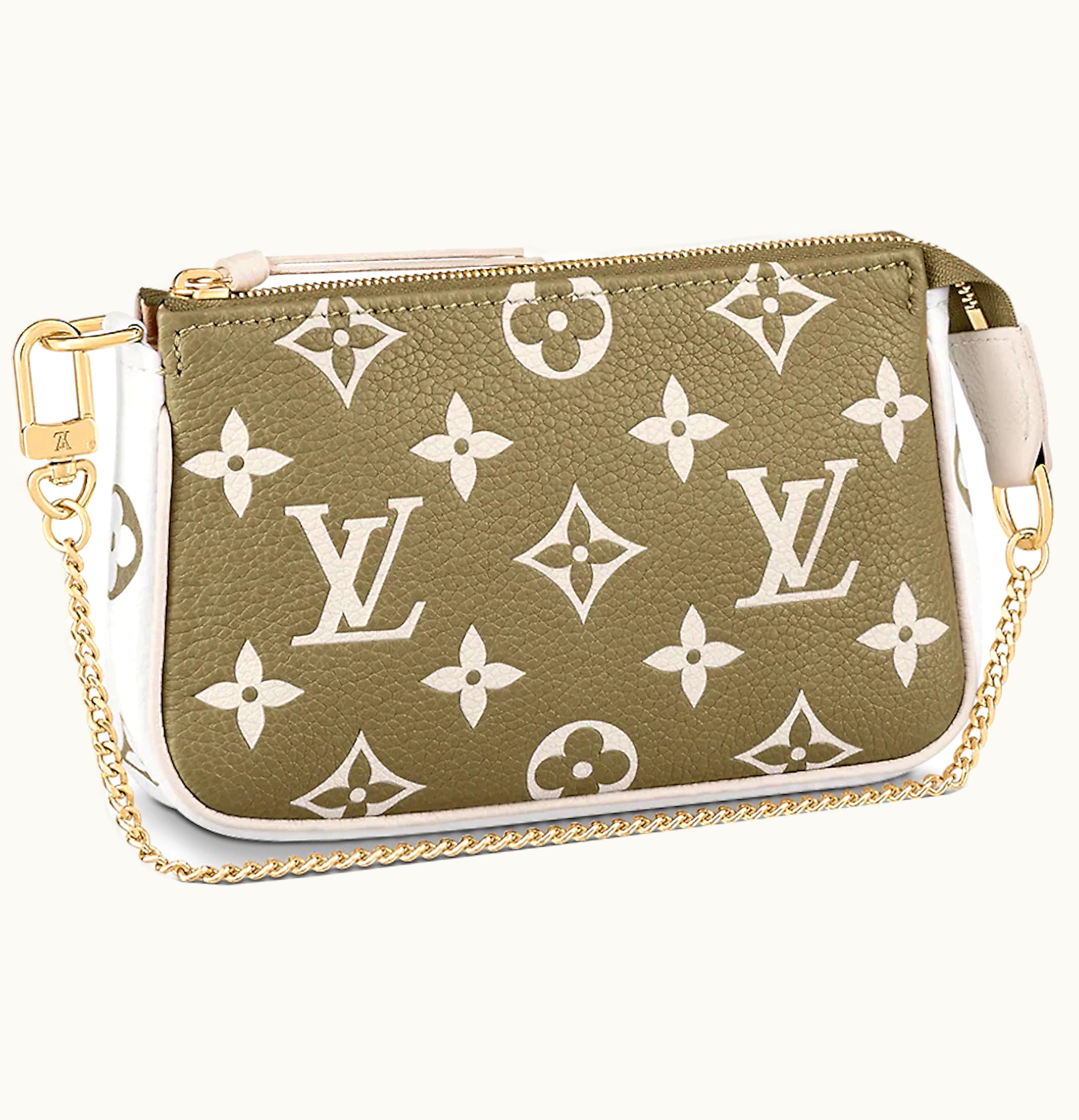 Louis Vuitton Louis Vuitton Mini Pochette Accessoires Khaki Green Beige Cream