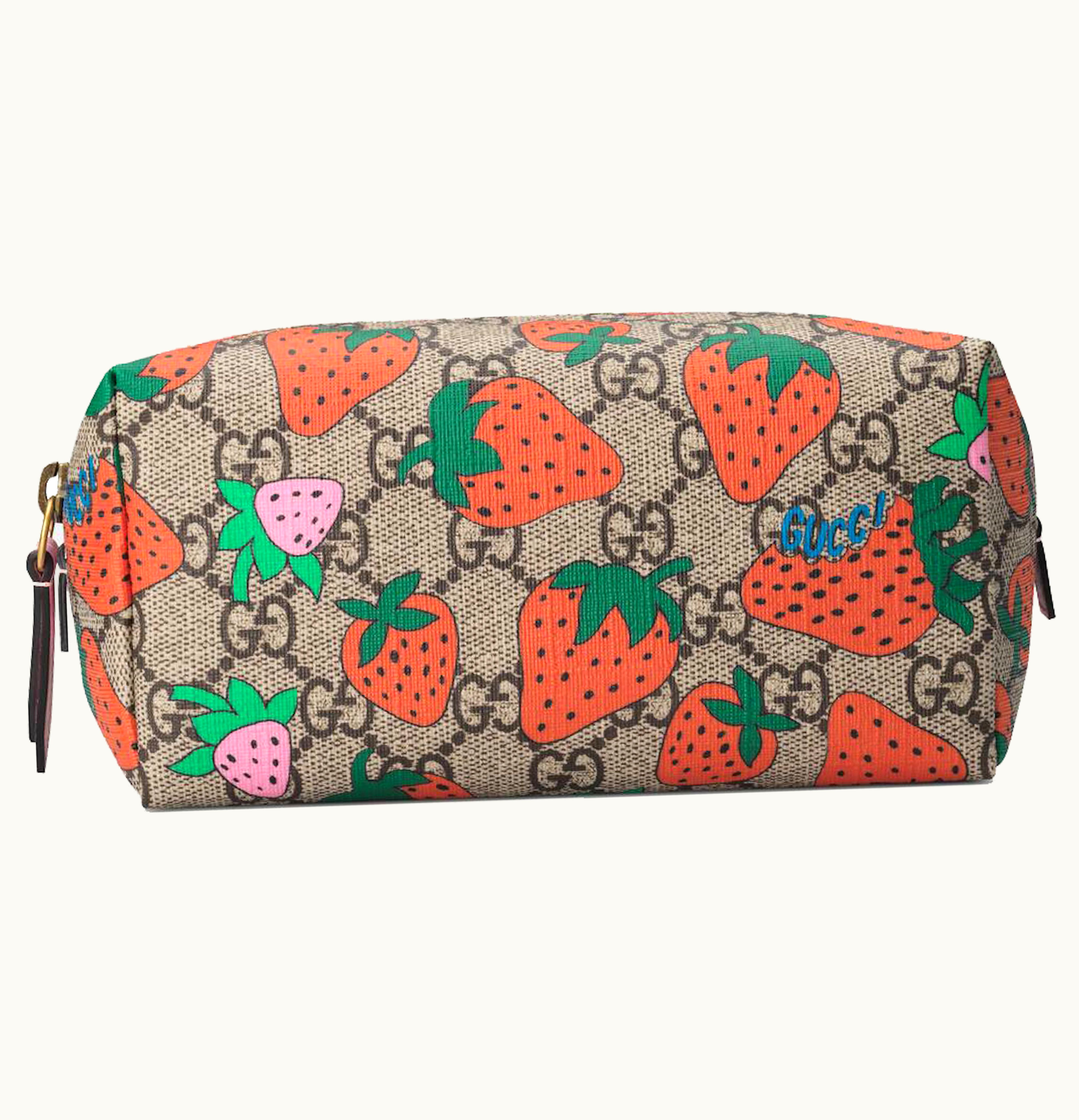 Gucci Gucci Cosmetic Case GG Strawberry Beige Ebony Multicolor