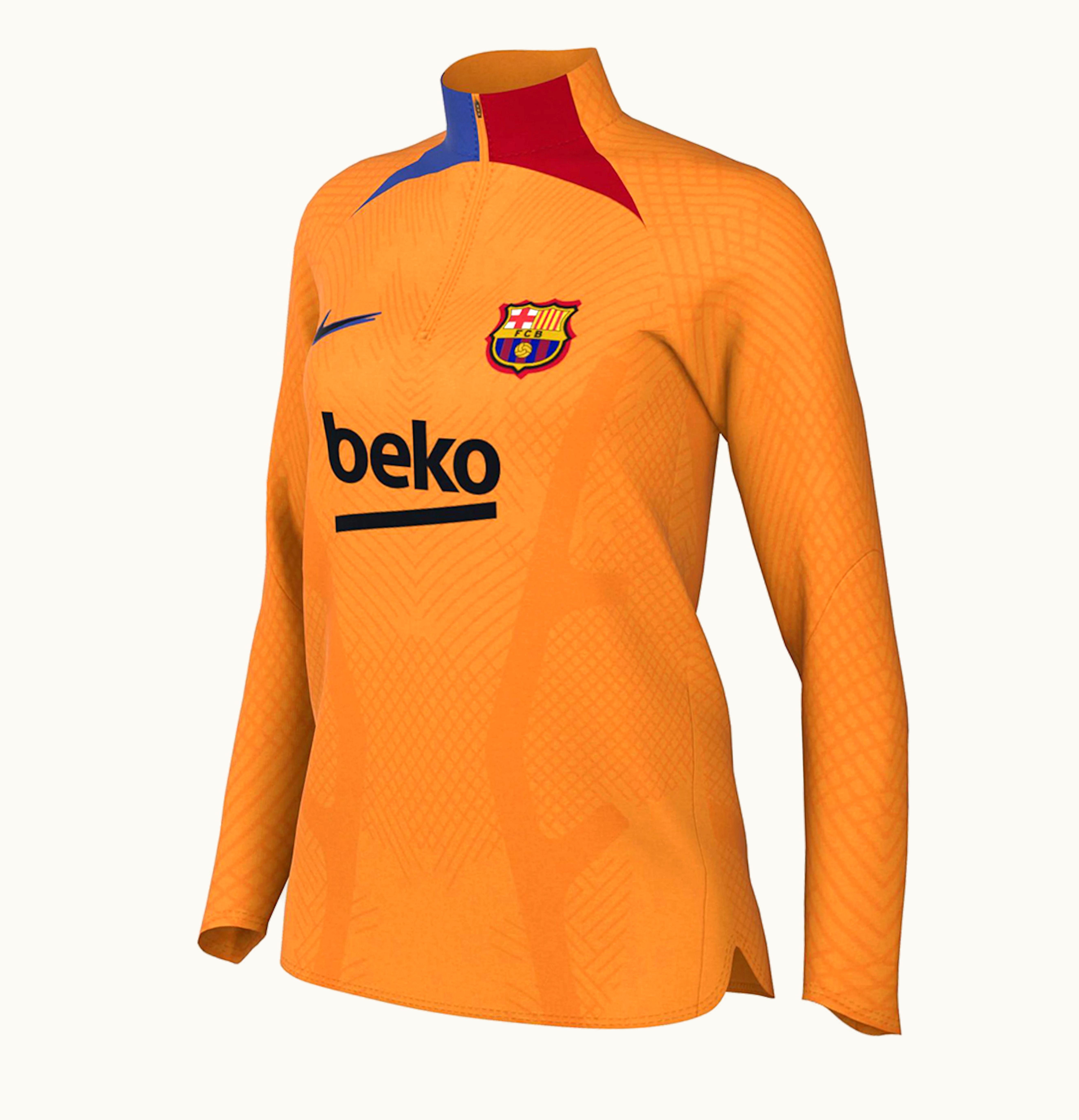 Nike Nike Womens FC Barcelona Strike Elite Football Drill Top Vivid Orange Game Royal