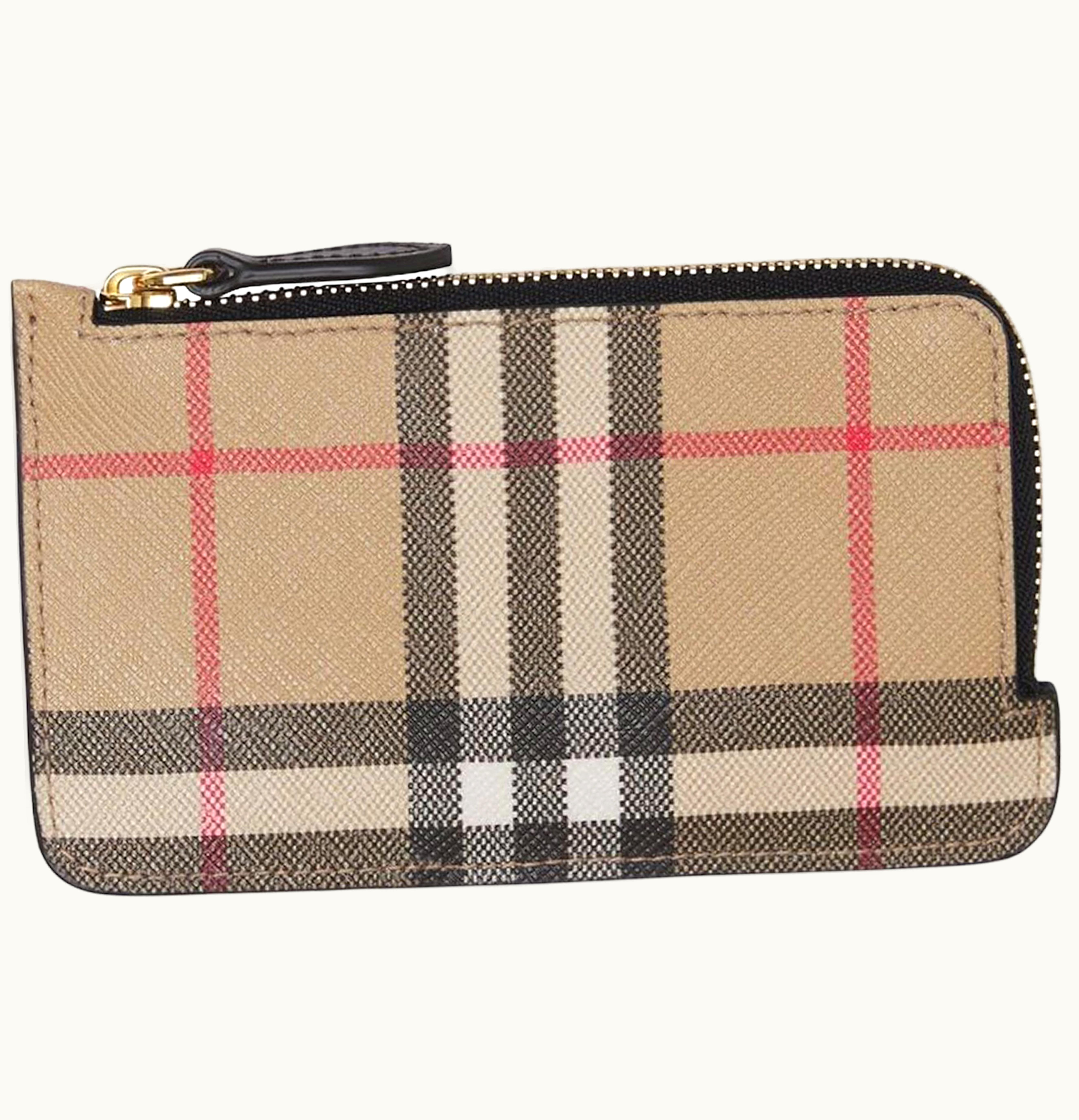 Burberry Burberry Vintage Check Zip Around Card Holder Beige Multi