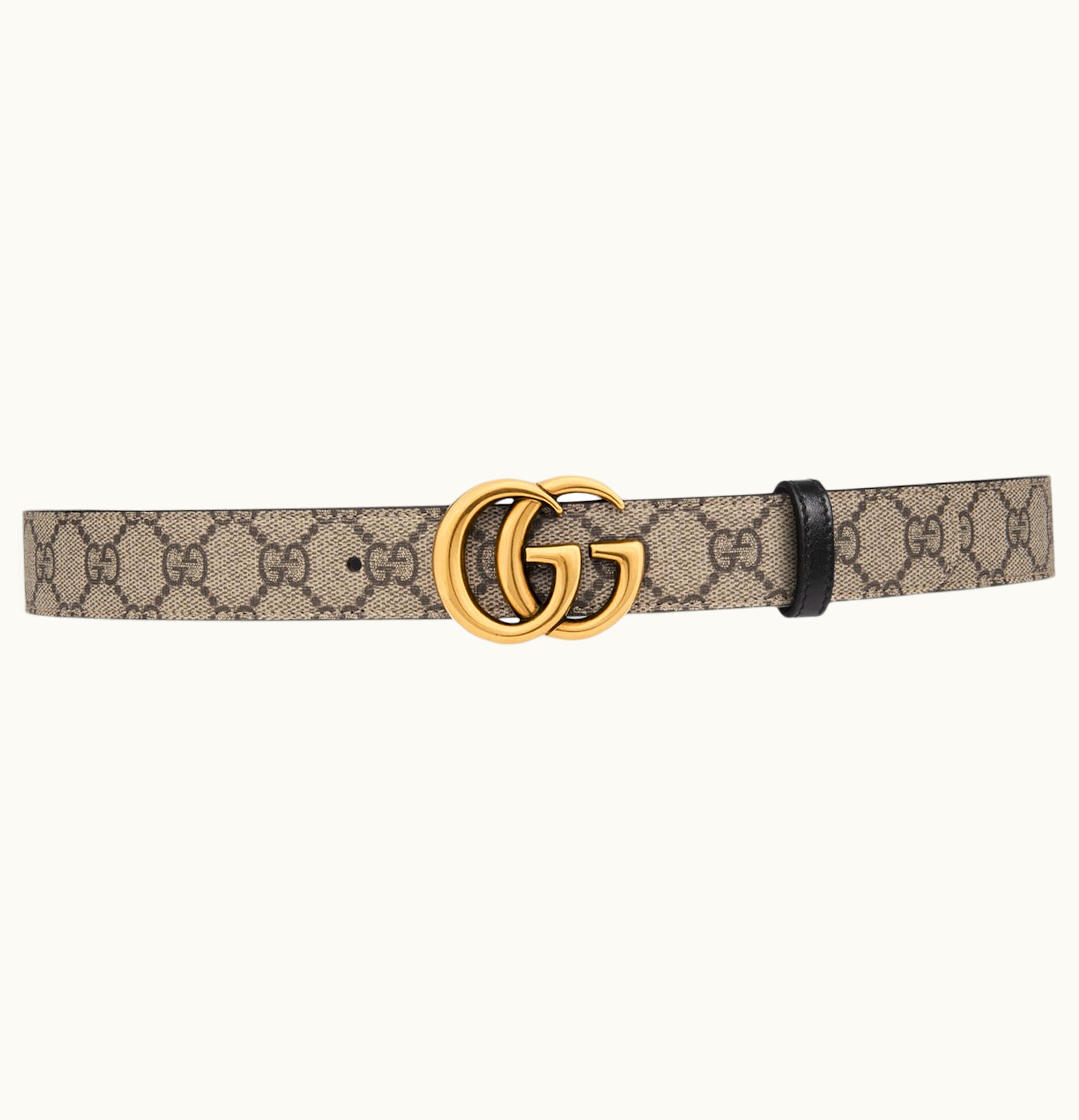 Gucci Gucci GG Marmont Reversible Belt GG Supreme Beige Ebony Black