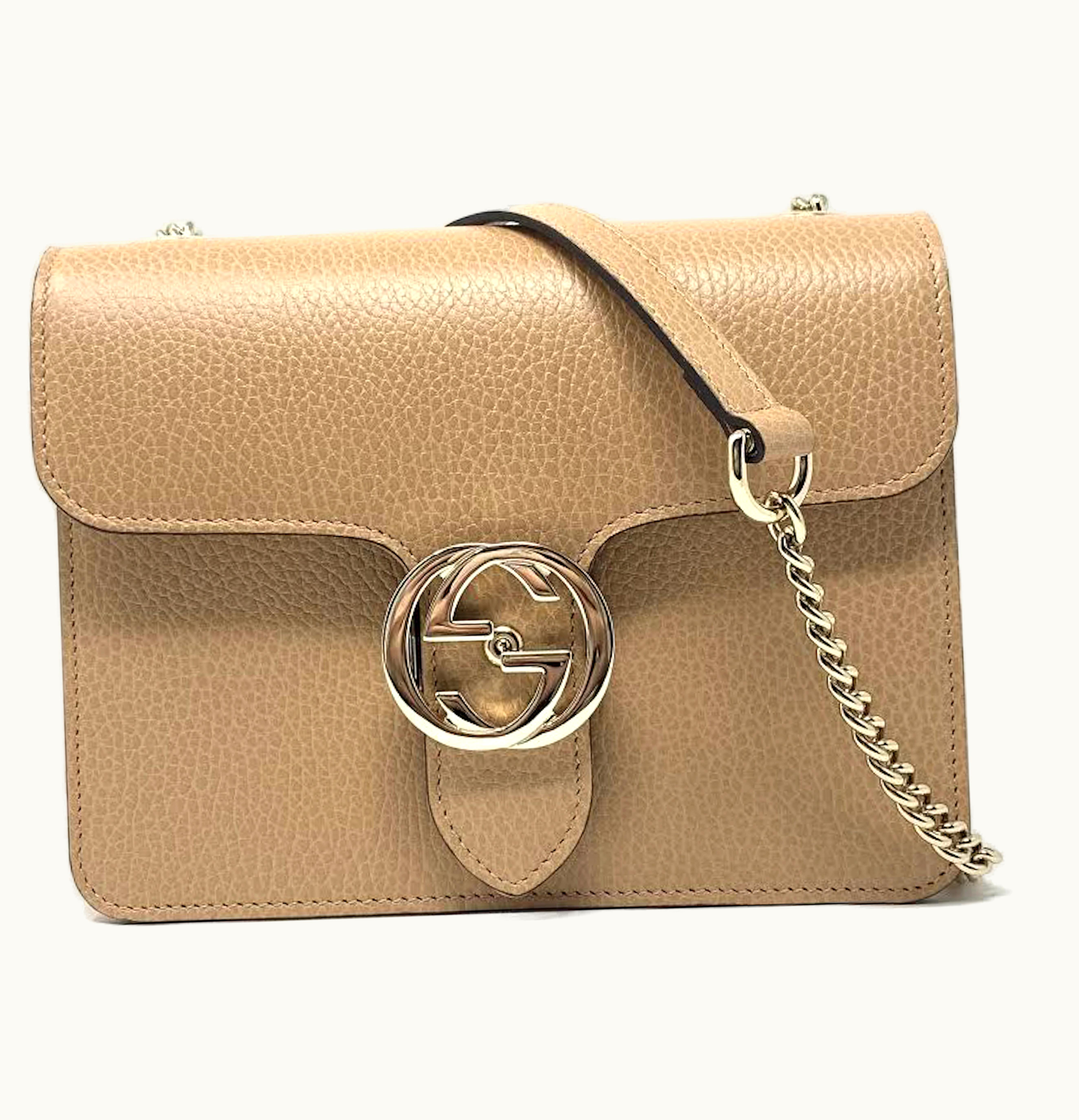 Gucci Gucci Interlocking G Shoulder Bag Small Beige
