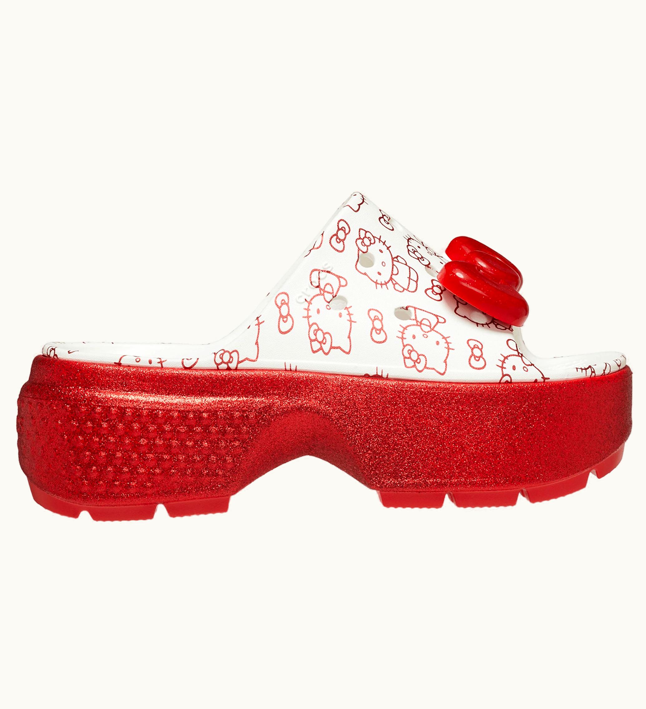Crocs Crocs Stomp Slide Hello Kitty 50th Anniversary Red Glitter