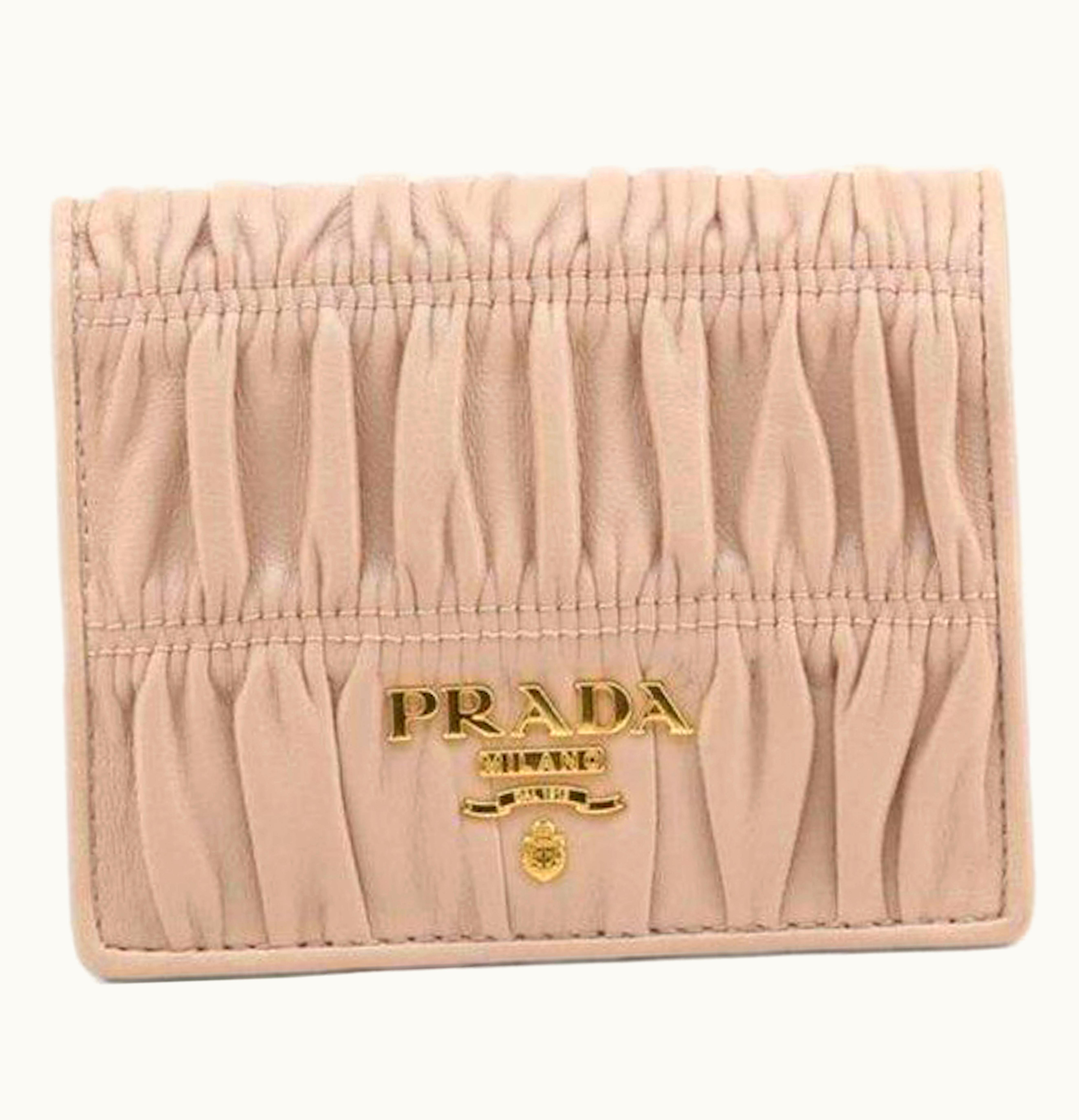 Prada Prada Nappa Gaufre Wallet Beige Cipria