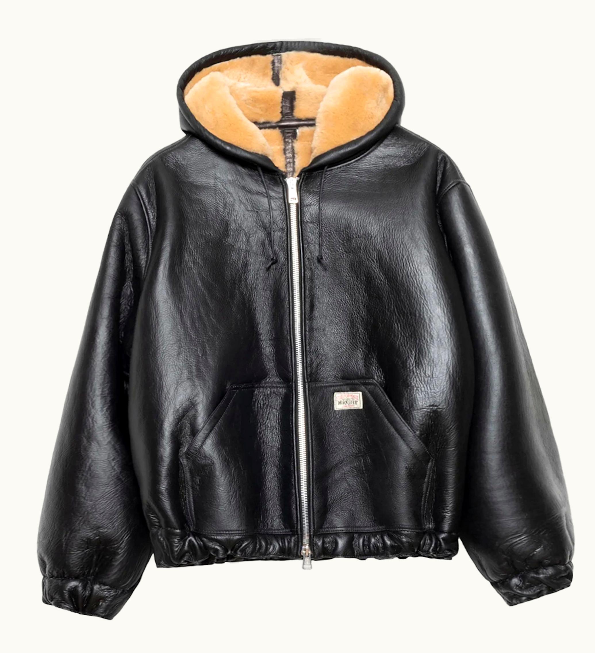 Stussy Stussy X Our Legacy Shearling Reversible Zip Hood Cappuccino