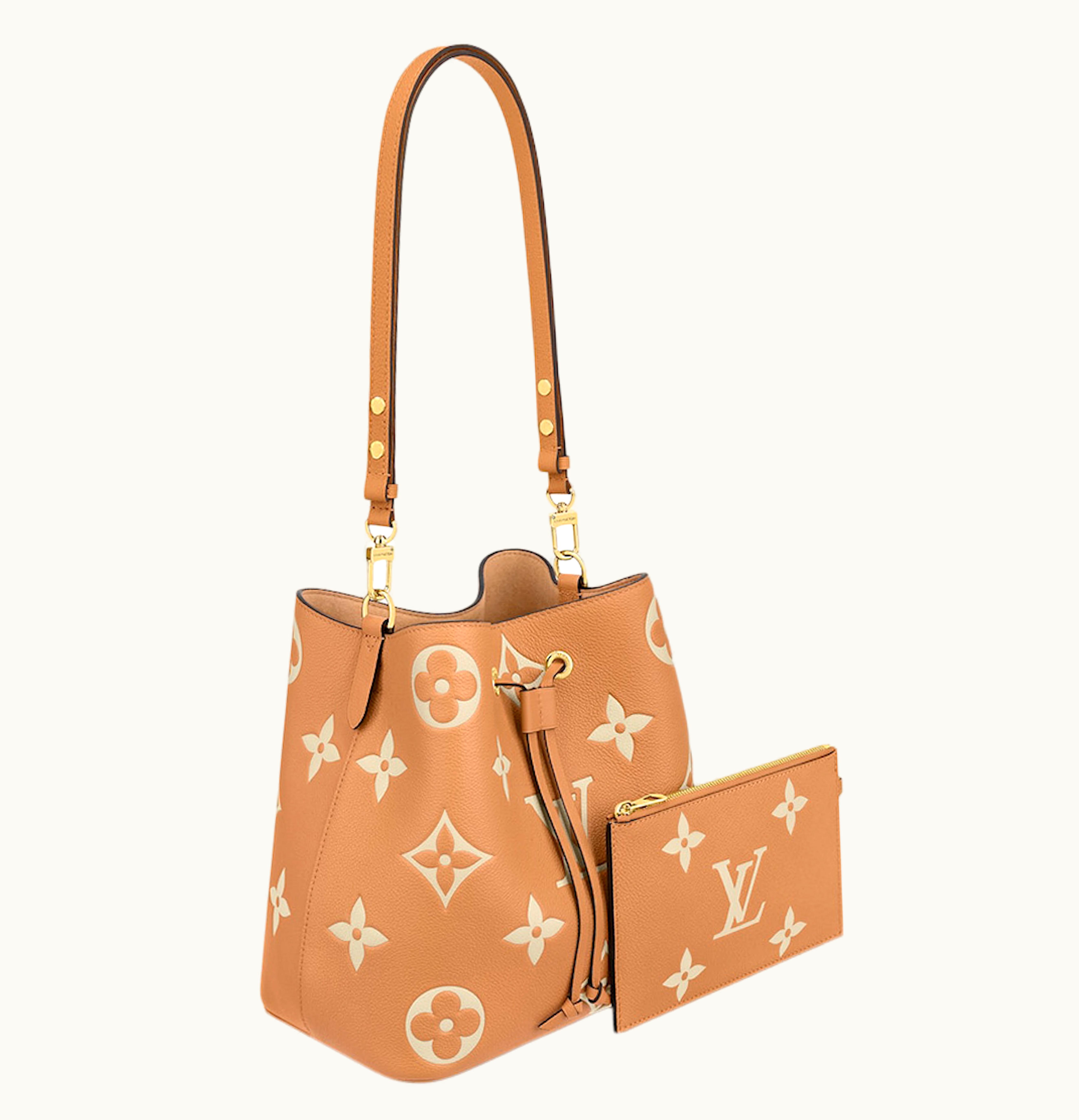 Louis Vuitton Louis Vuitton Bucket Bag Noe Noe MM Bicolour Monogram Empreinte Arizona Beige Cream