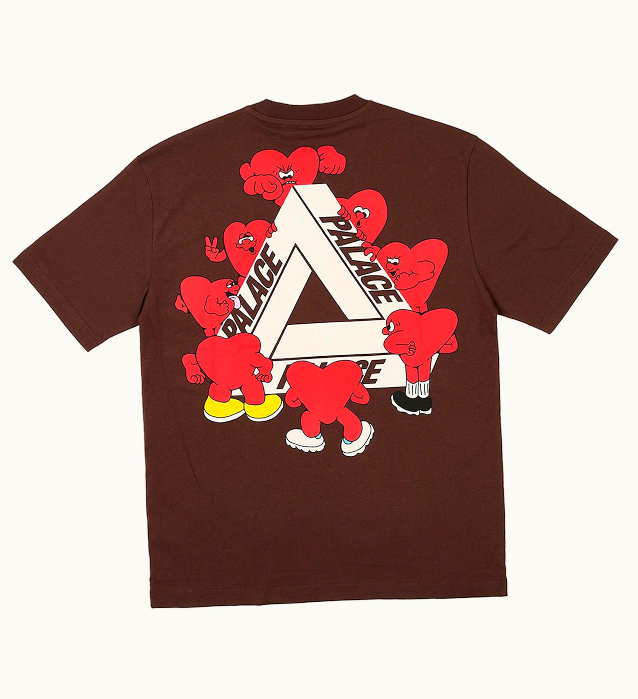 Palace Palace Tri Hearts T Shirt Nice Brown
