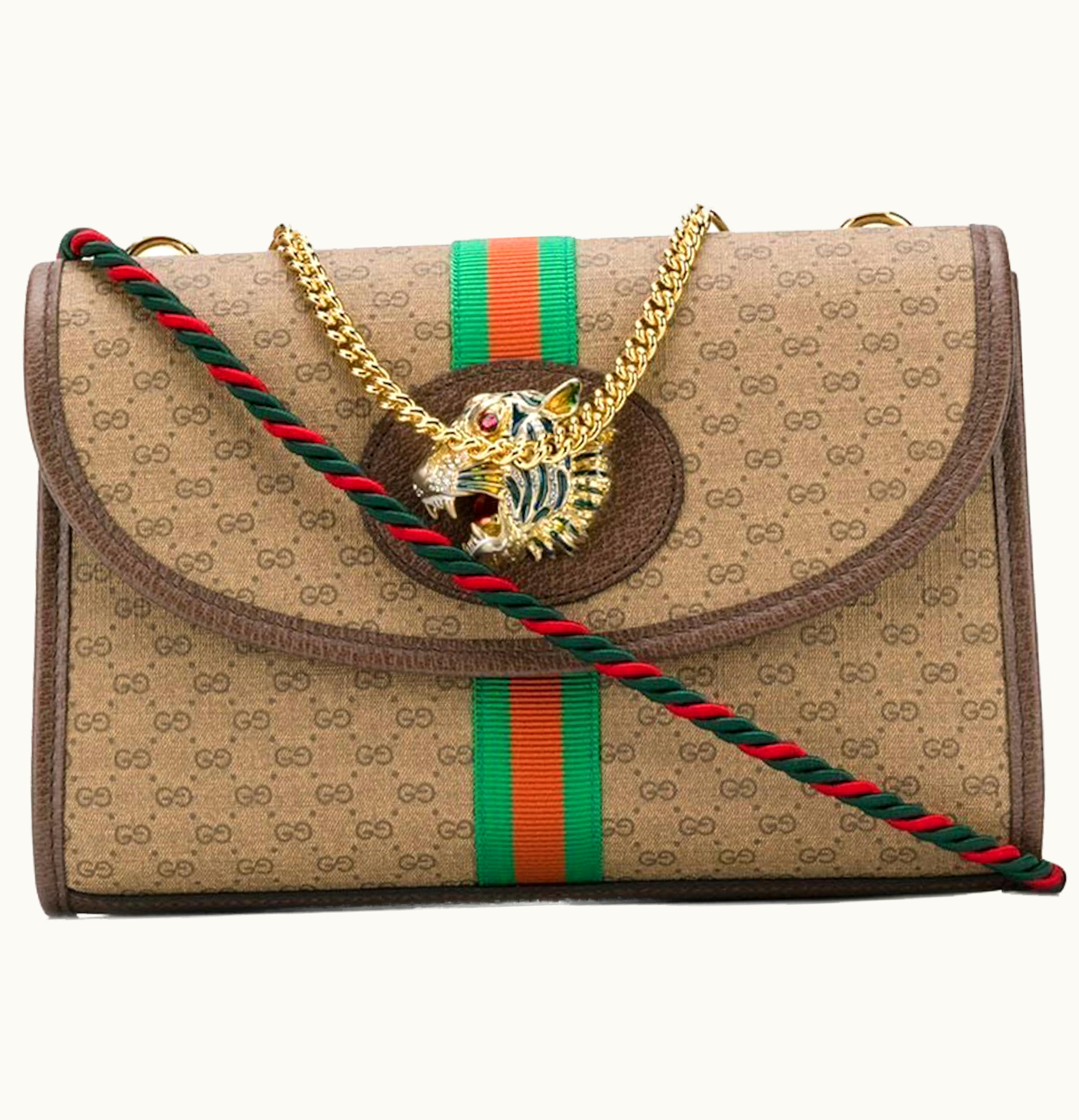Gucci Gucci Rajah Shoulder Bag Small Beige Ebony