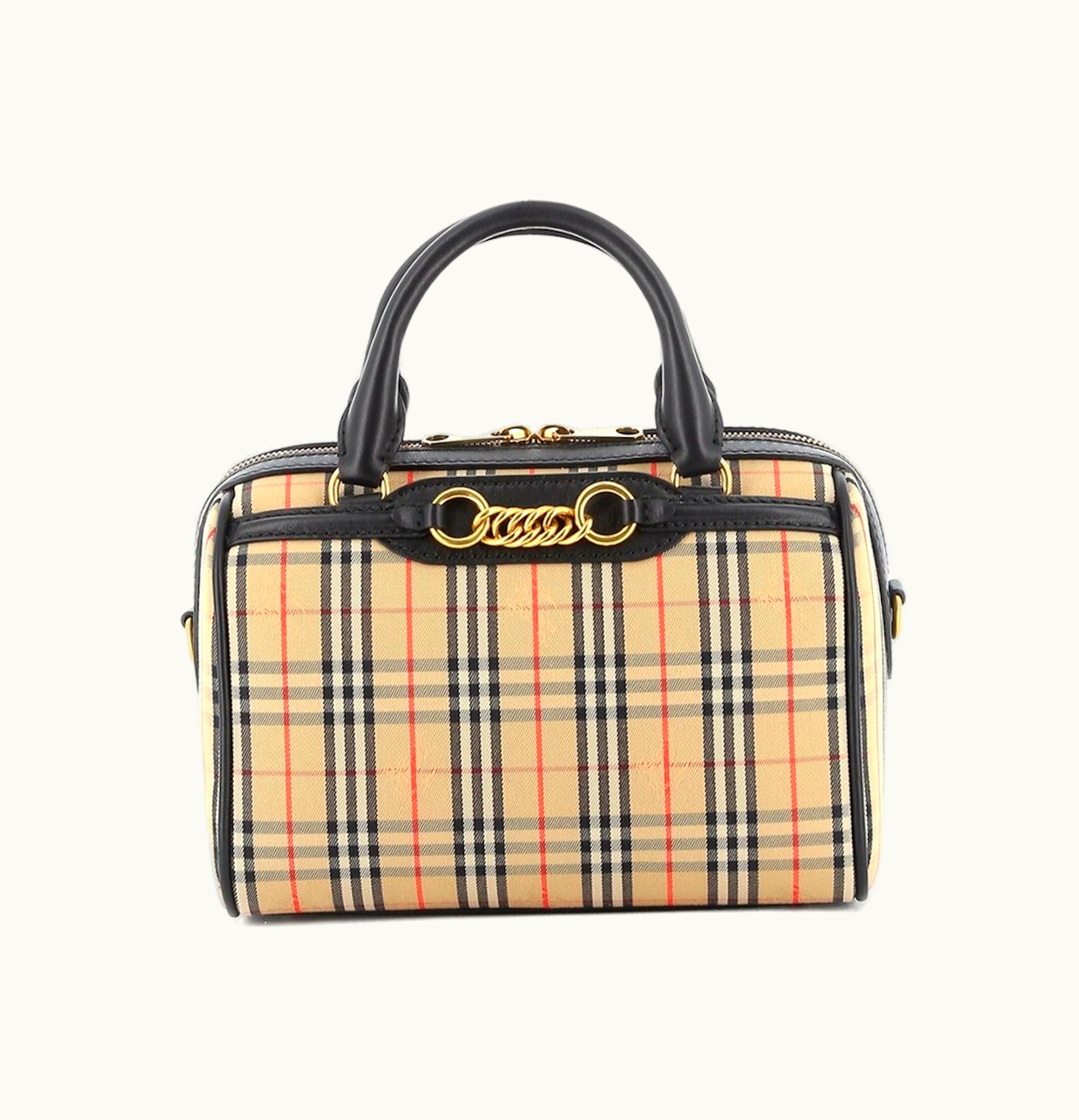 Burberry Burberry Top Handle Check Gold tone Beige