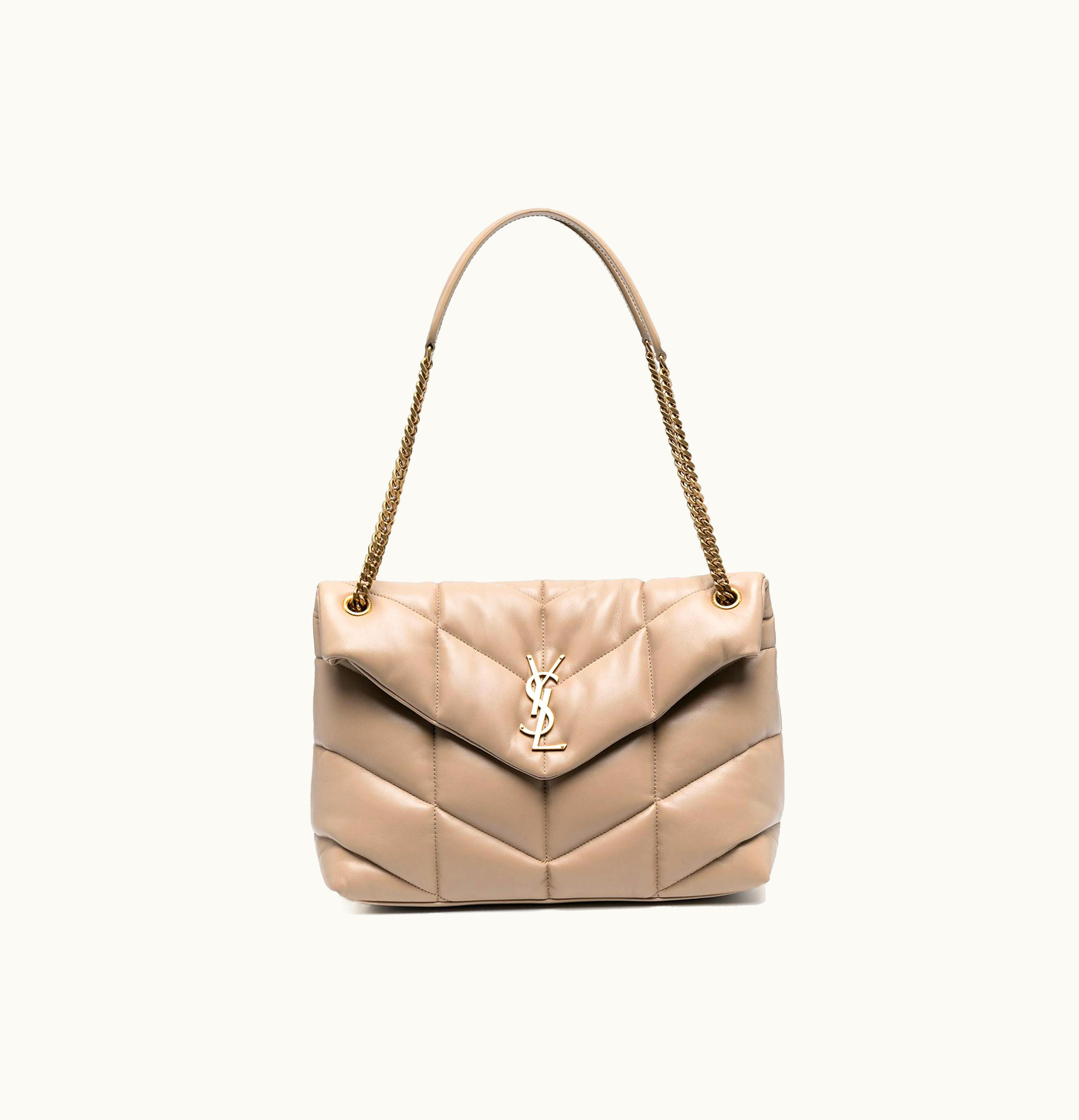 Saint Laurent Saint Laurent Loulou Puffer Quilted Shoulder Bag Nude Beige