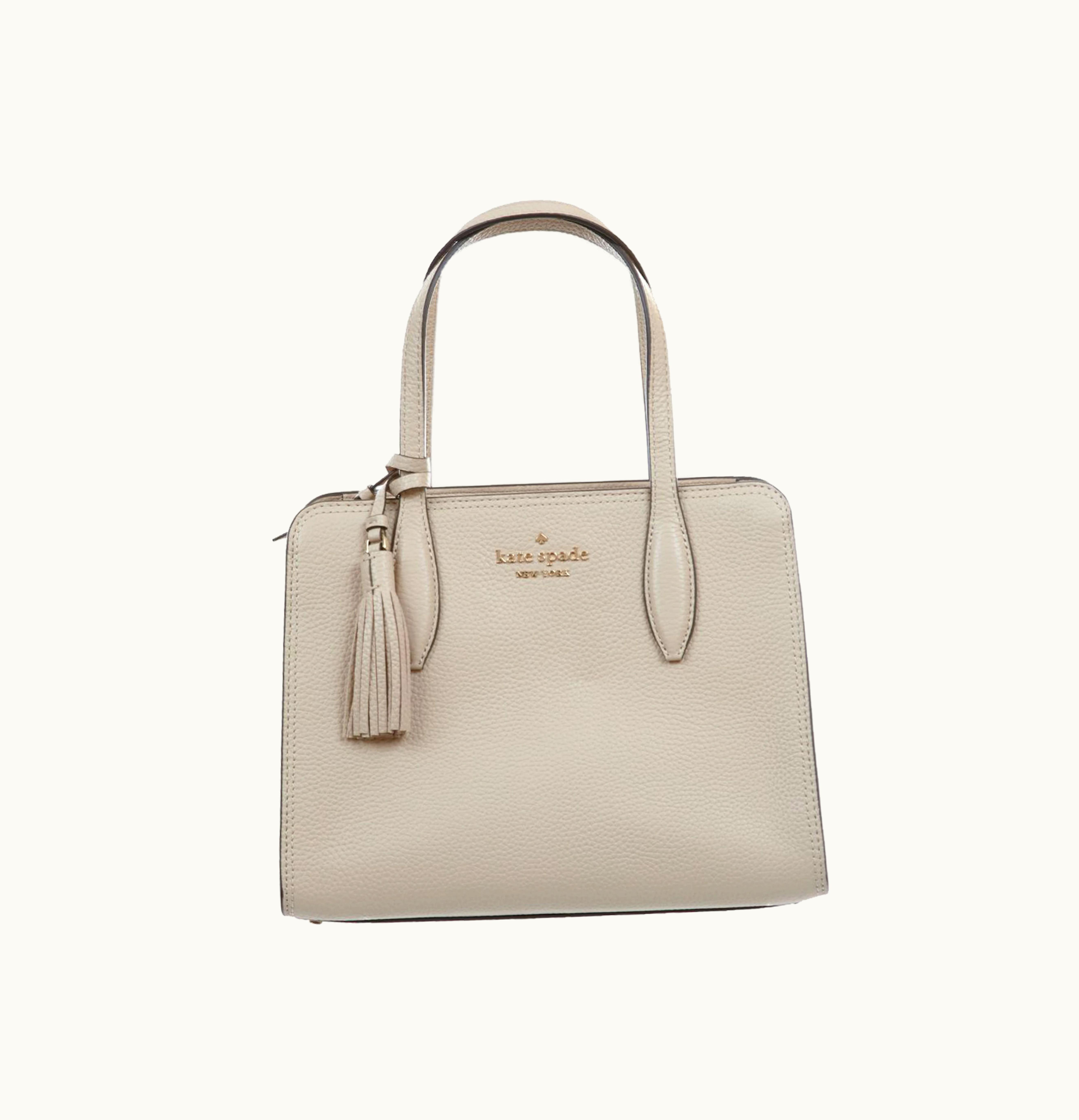 Kate Spade Kate Spade Rowe Leather Top Zip Satchel Bag Small Warm Beige