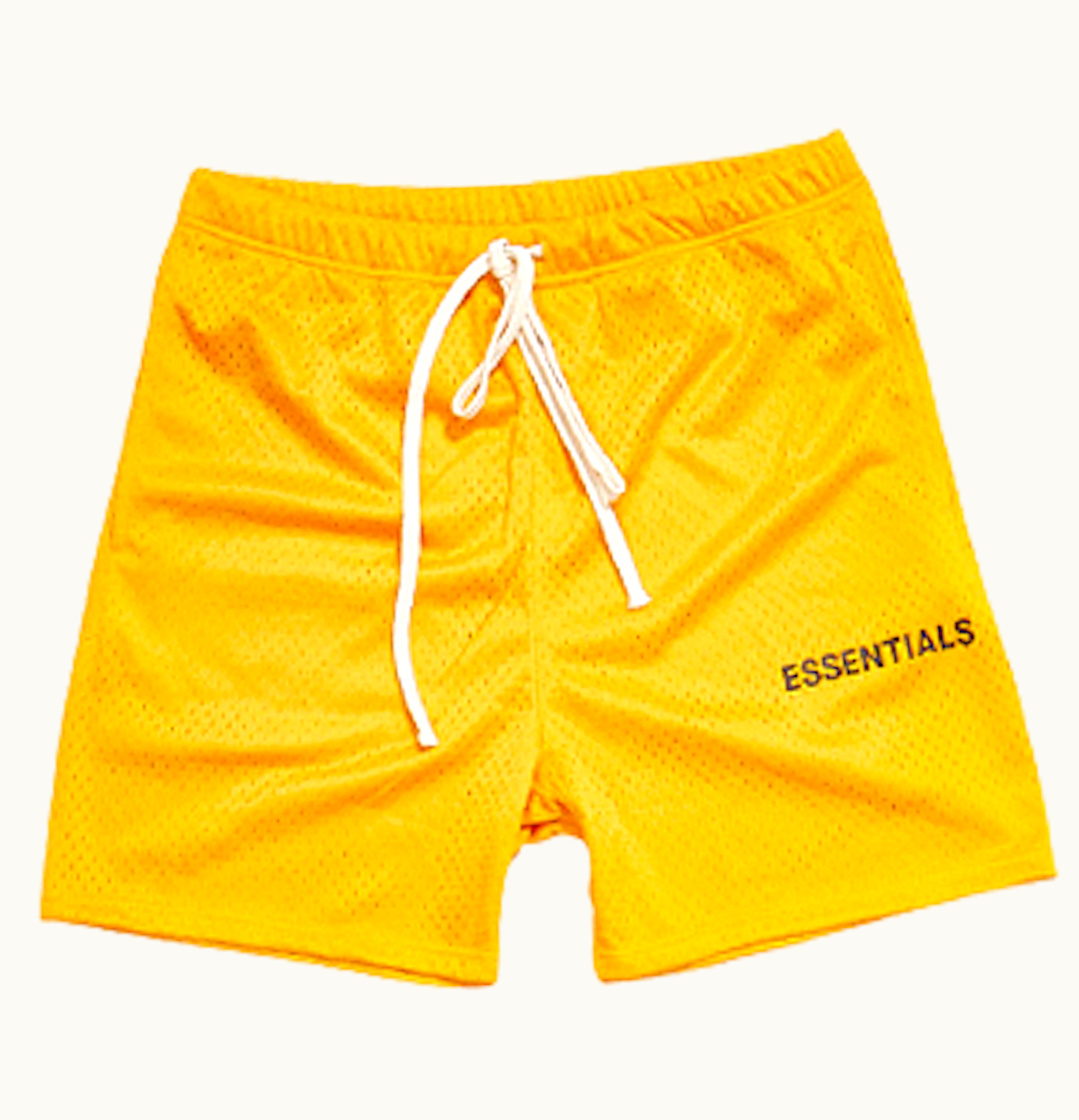 FEAR OF GOD Fear of God Essentials Graphic Mesh Drawstring Shorts Yellow