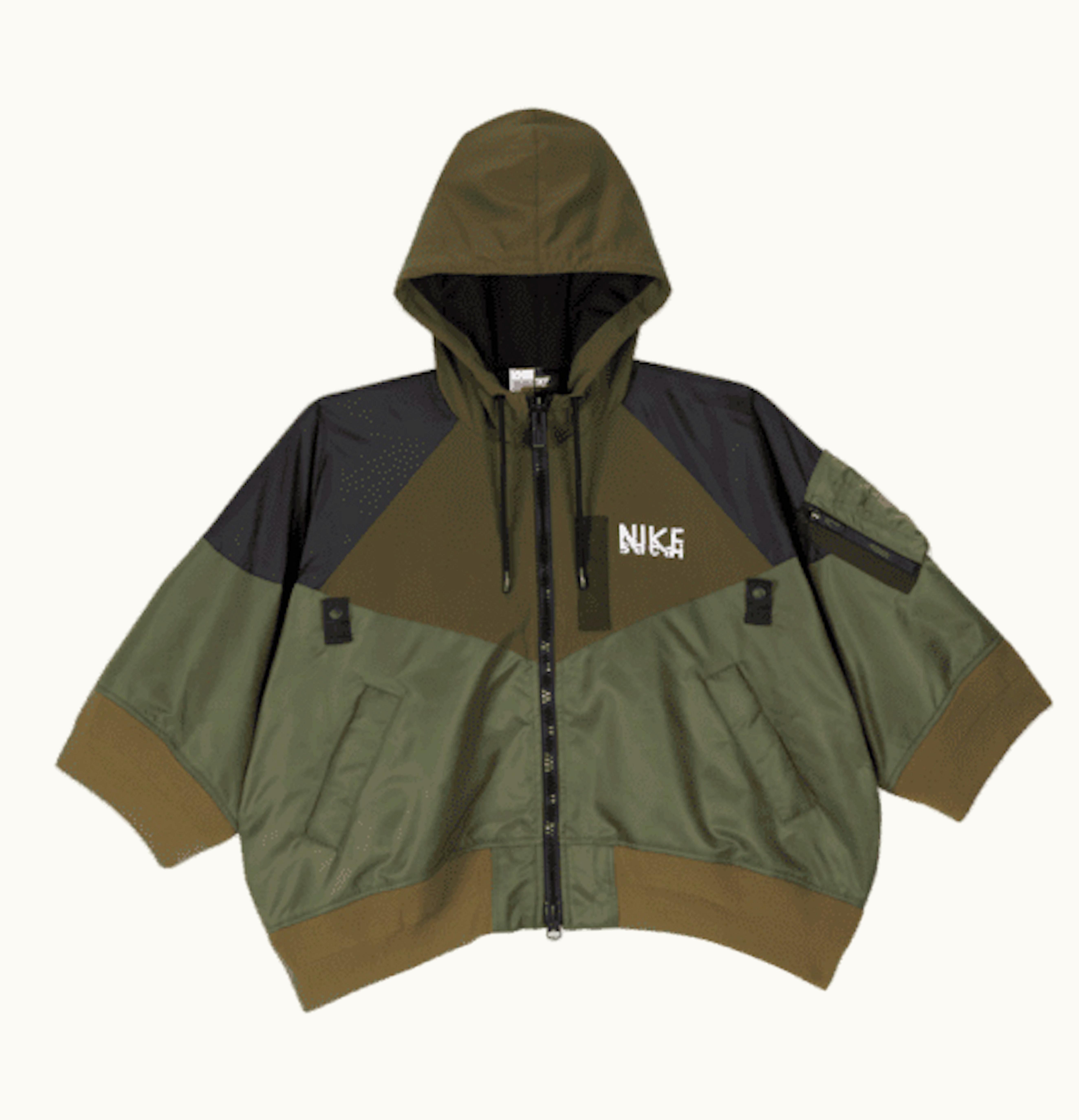 Nike Nike X Sacai Womens Full Zip Hooded Jacket Asia Sizing Khaki