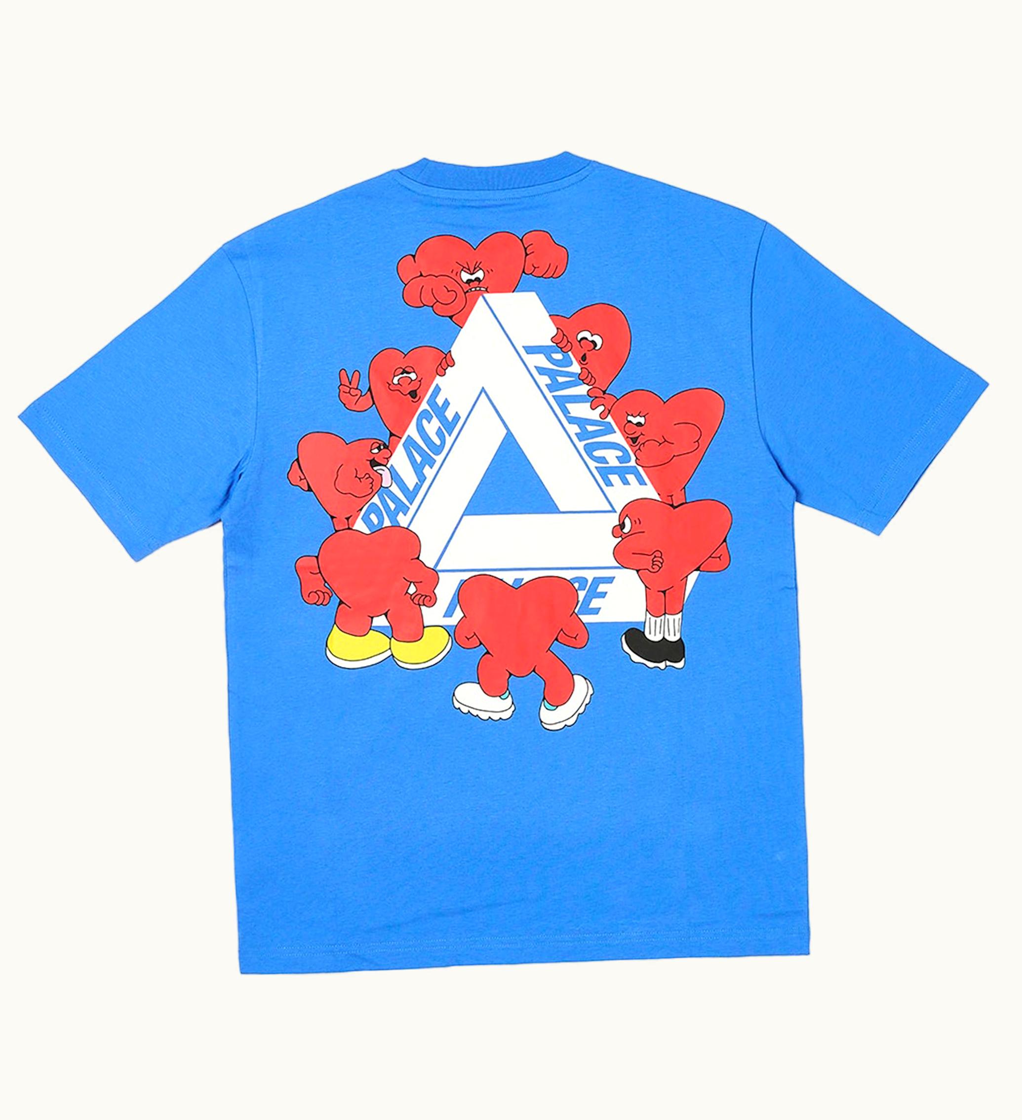 Palace Palace Tri Hearts T Shirt Palatial Blue