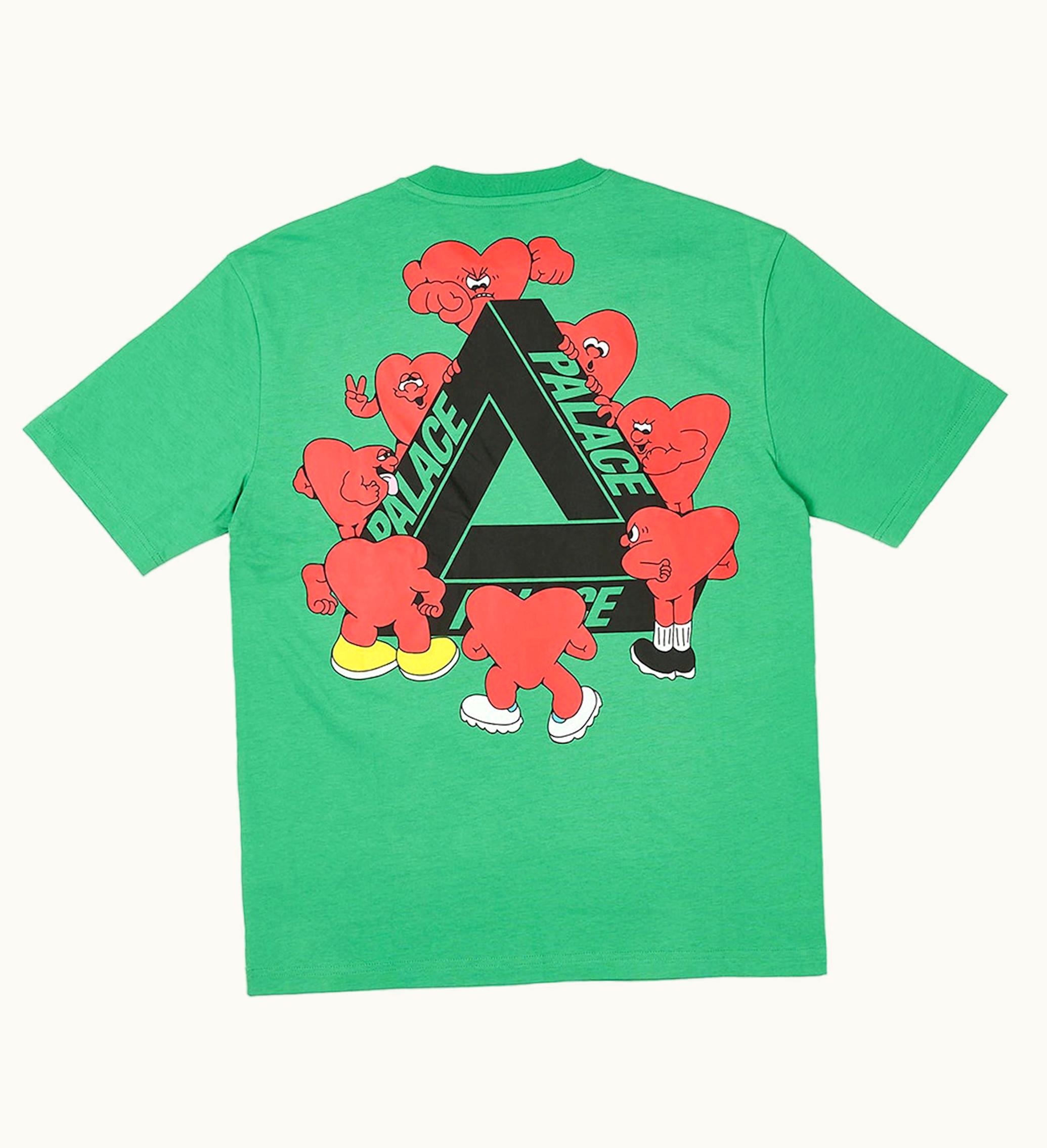 Palace Palace Tri Hearts T Shirt Pea Green