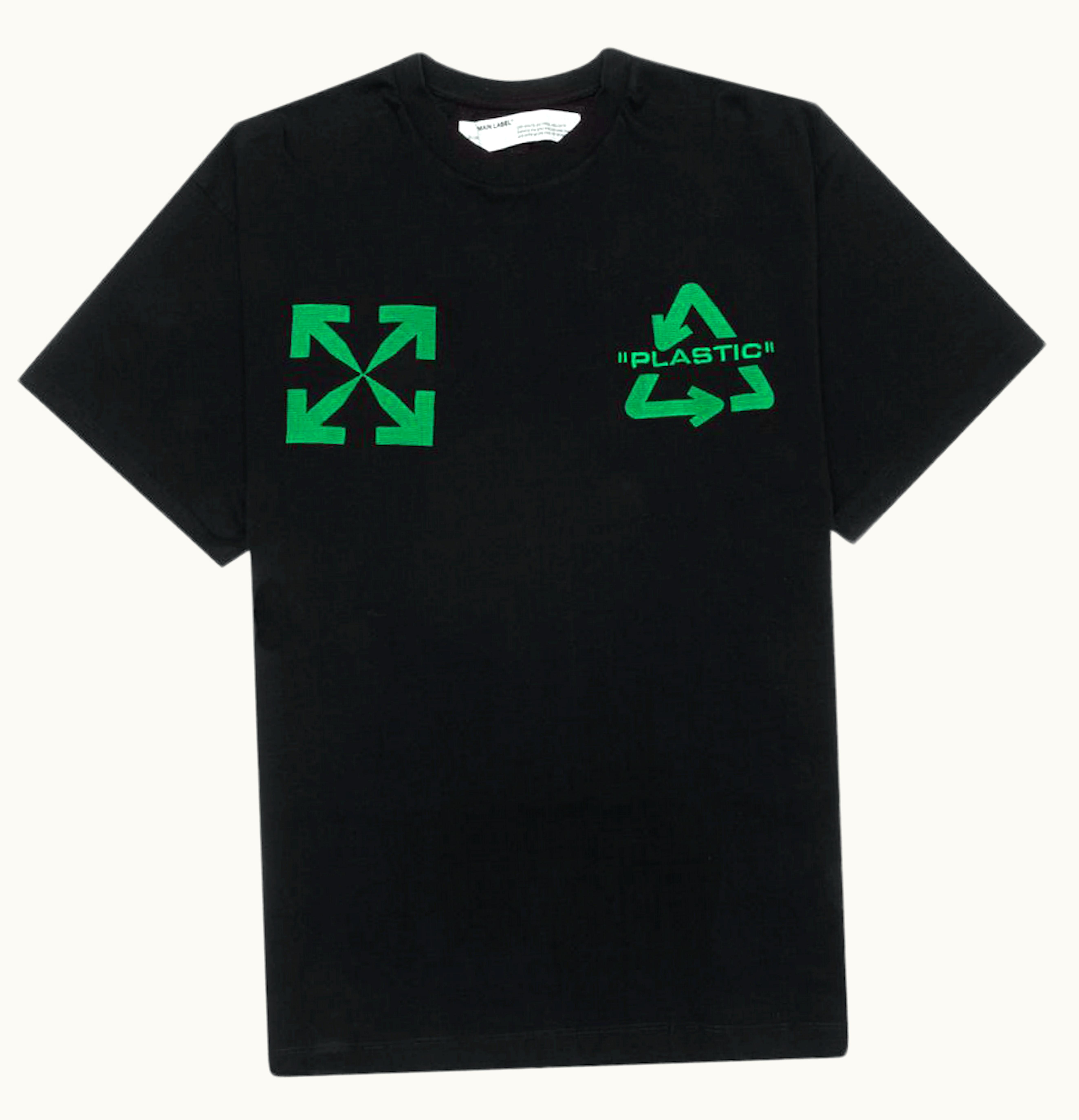 OFF-WHITE OFF WHITE Oversized Fit Universal Key T Shirt Black Green