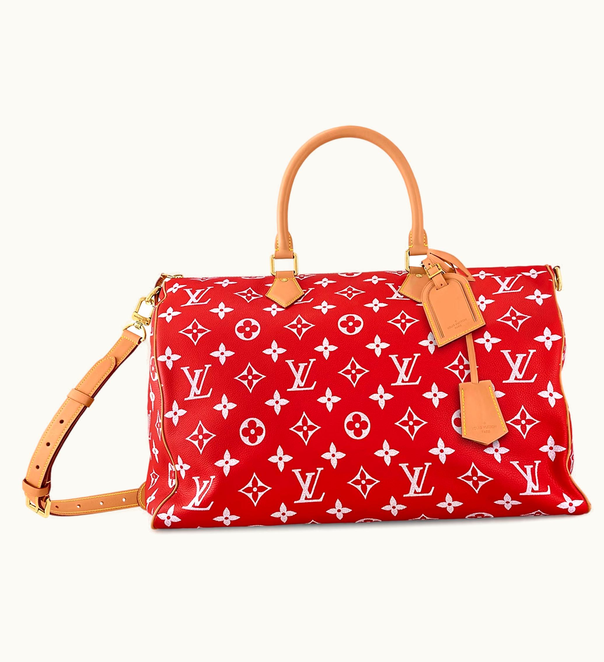 Louis Vuitton Louis Vuitton Speedy 50 Bandouliere Monogram Leather Red