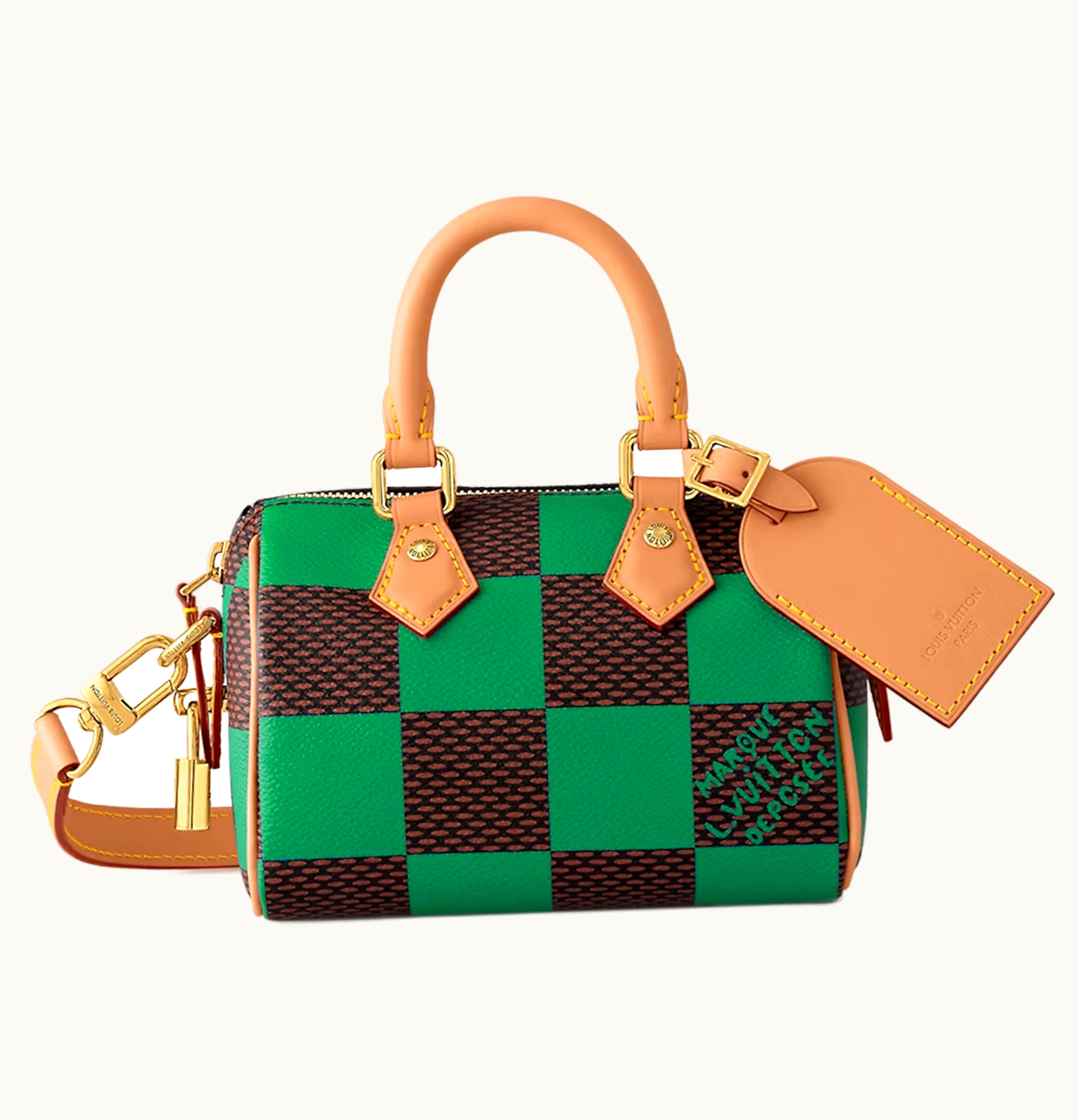 Louis Vuitton Louis Vuitton Nano Speedy Bandouliere Damier Pop Green