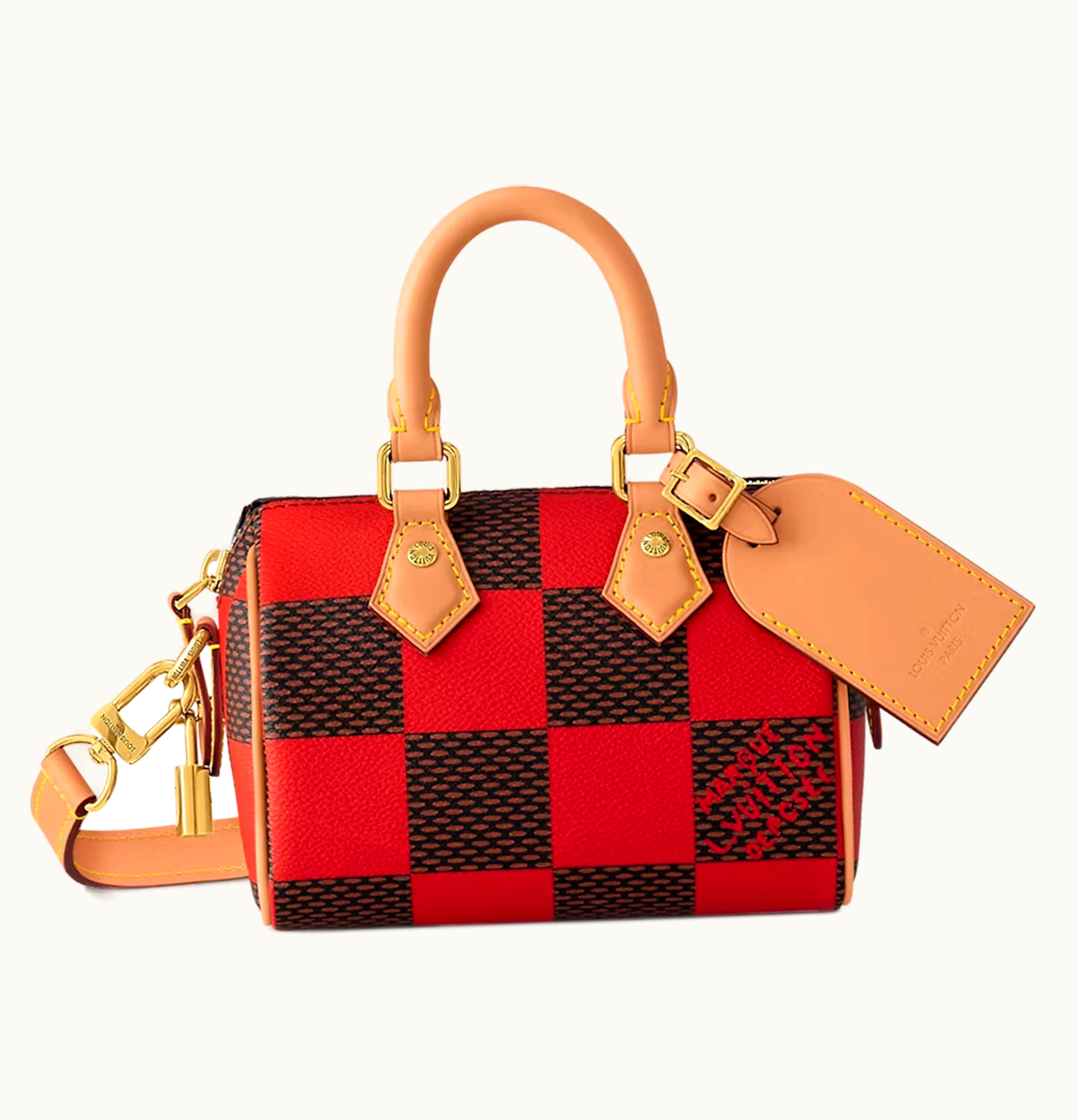 Louis Vuitton Louis Vuitton Nano Speedy Bandouliere Damier Pop Red